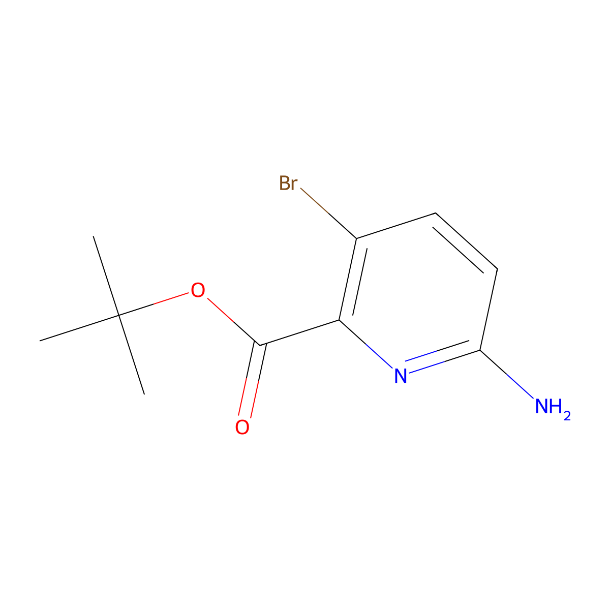 Tert-butyl 6-amino-3-bromopyridine-2-carboxylate molecular structure, CAS 2248311-39-7