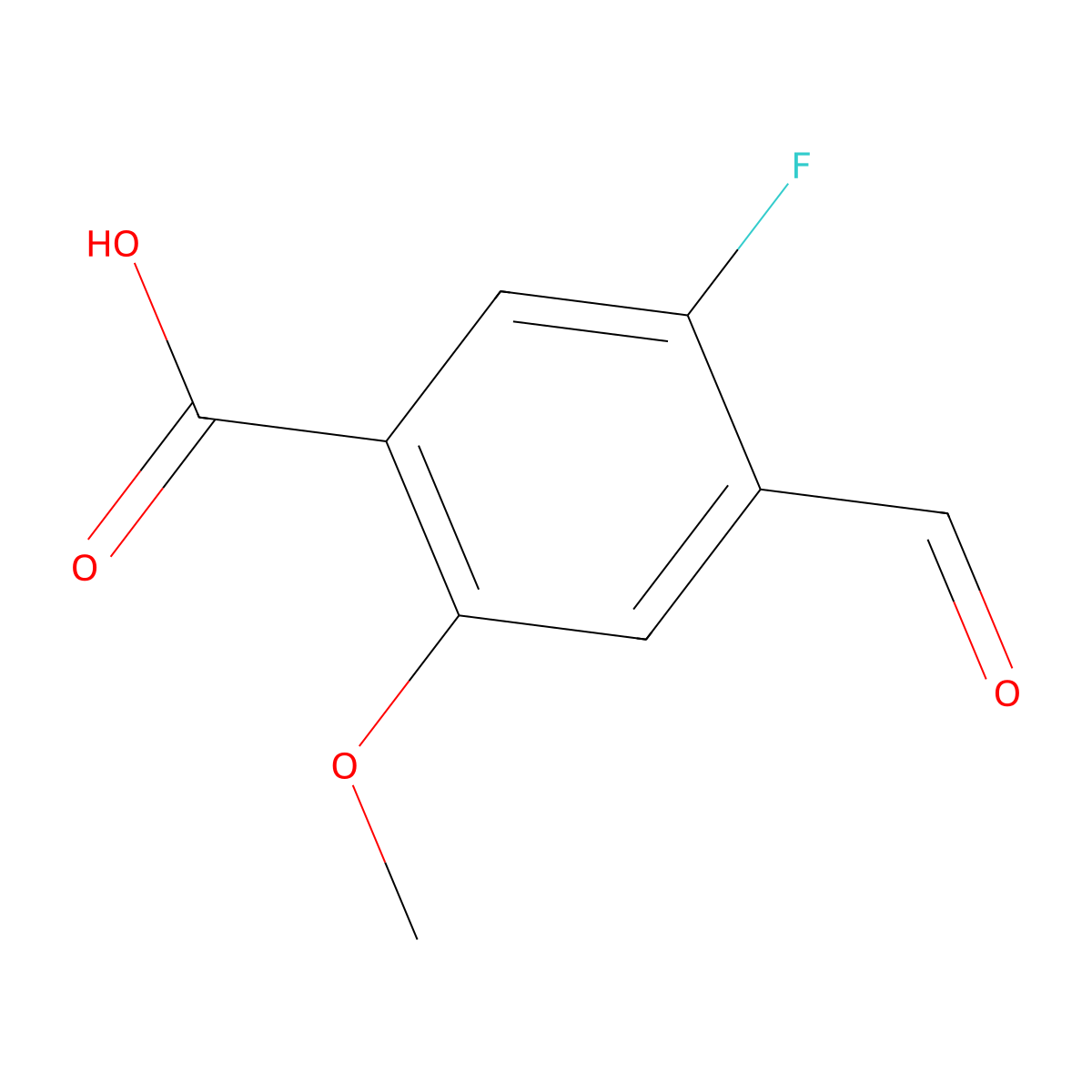 5-Fluoro-4-formyl-2-methoxybenzoic acid molecular structure, CAS 2248311-45-5