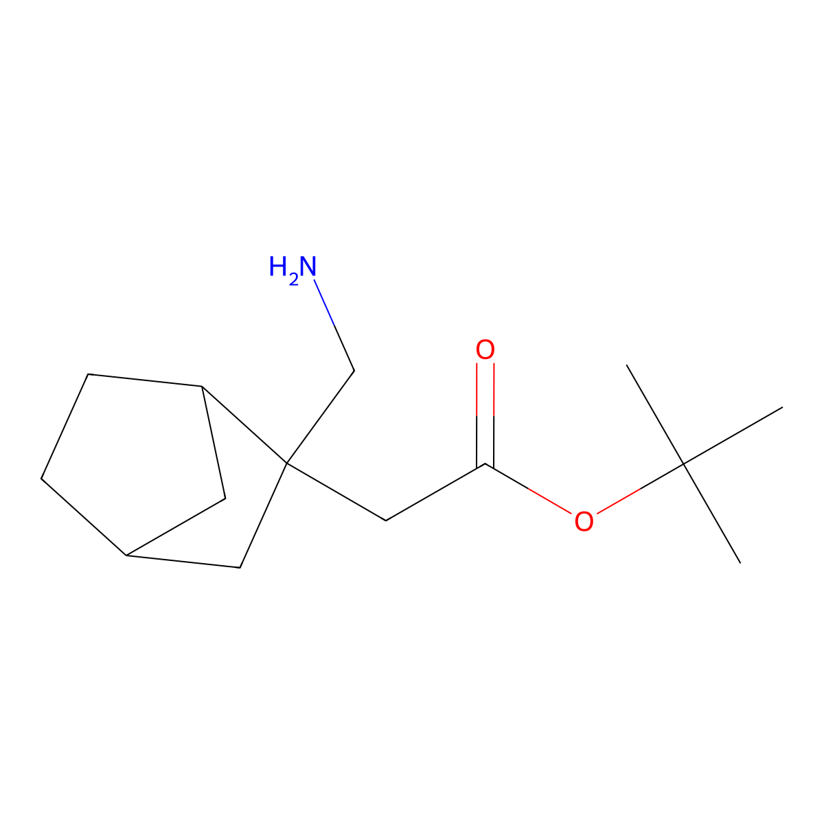 Tert-butyl 2-[2-(aminomethyl)bicyclo[2.2.1]heptan-2-yl]acetate molecular structure, CAS 2248311-46-6