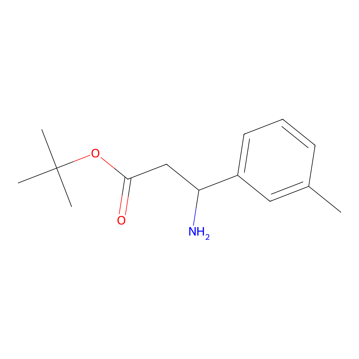 Tert-butyl 3-amino-3-(3-methylphenyl)propanoate molecular structure, CAS 2248311-94-4