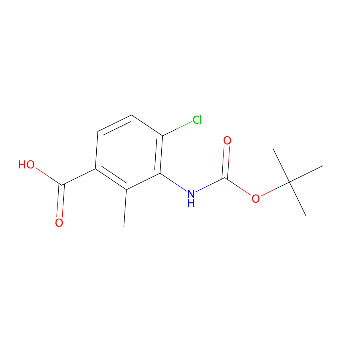 3-{[(Tert-butoxy)carbonyl]amino}-4-chloro-2-methylbenzoic acid molecular structure, CAS 2248312-20-9