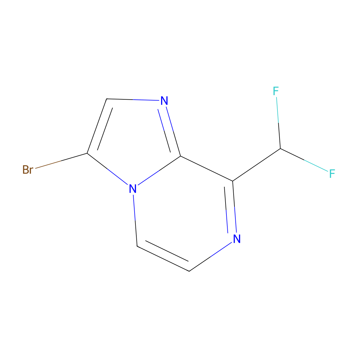 3-Bromo-8-(difluoromethyl)imidazo[1,2-a]pyrazine molecular structure, CAS 2248312-37-8
