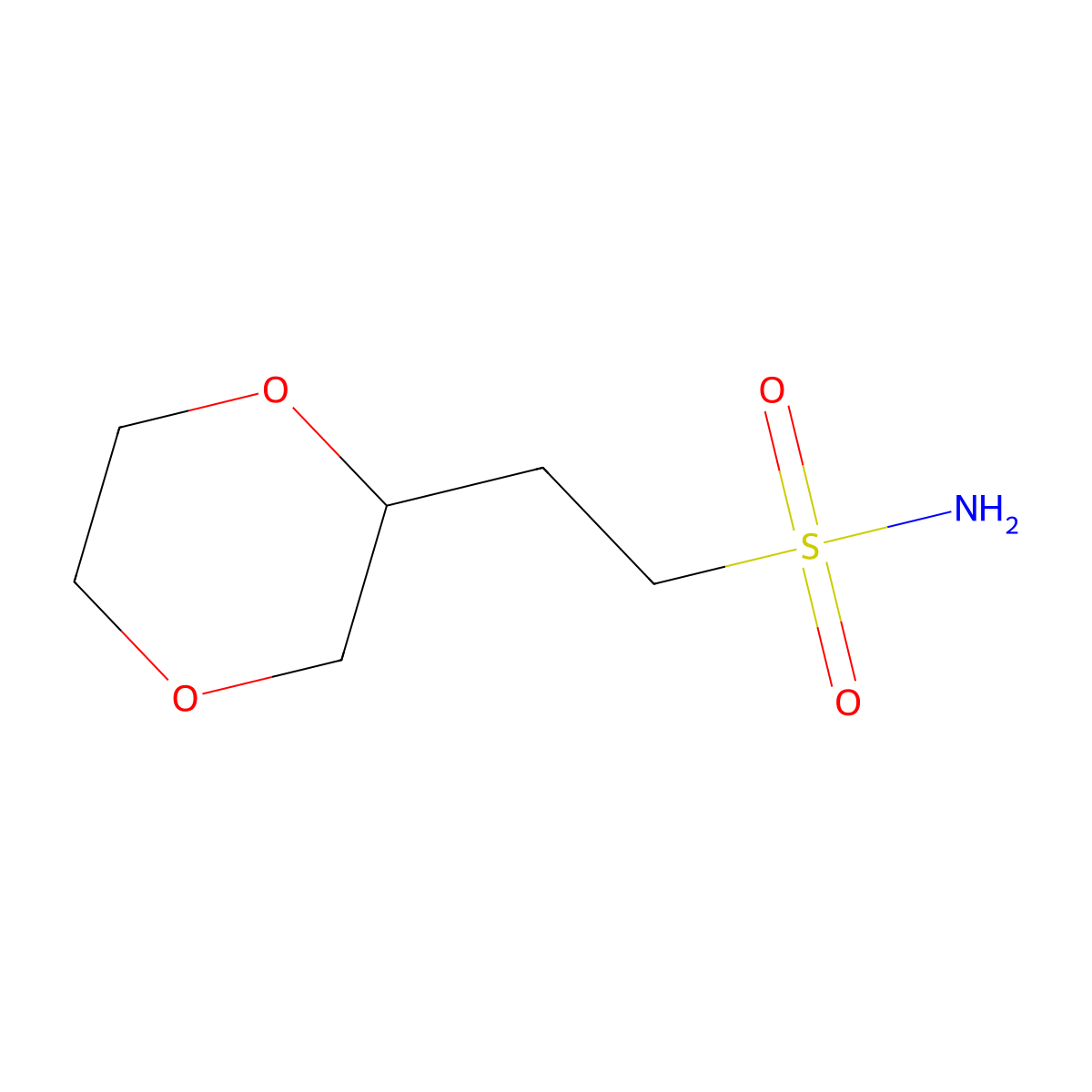 2-(1,4-Dioxan-2-yl)ethane-1-sulfonamide molecular structure, CAS 2248312-54-9