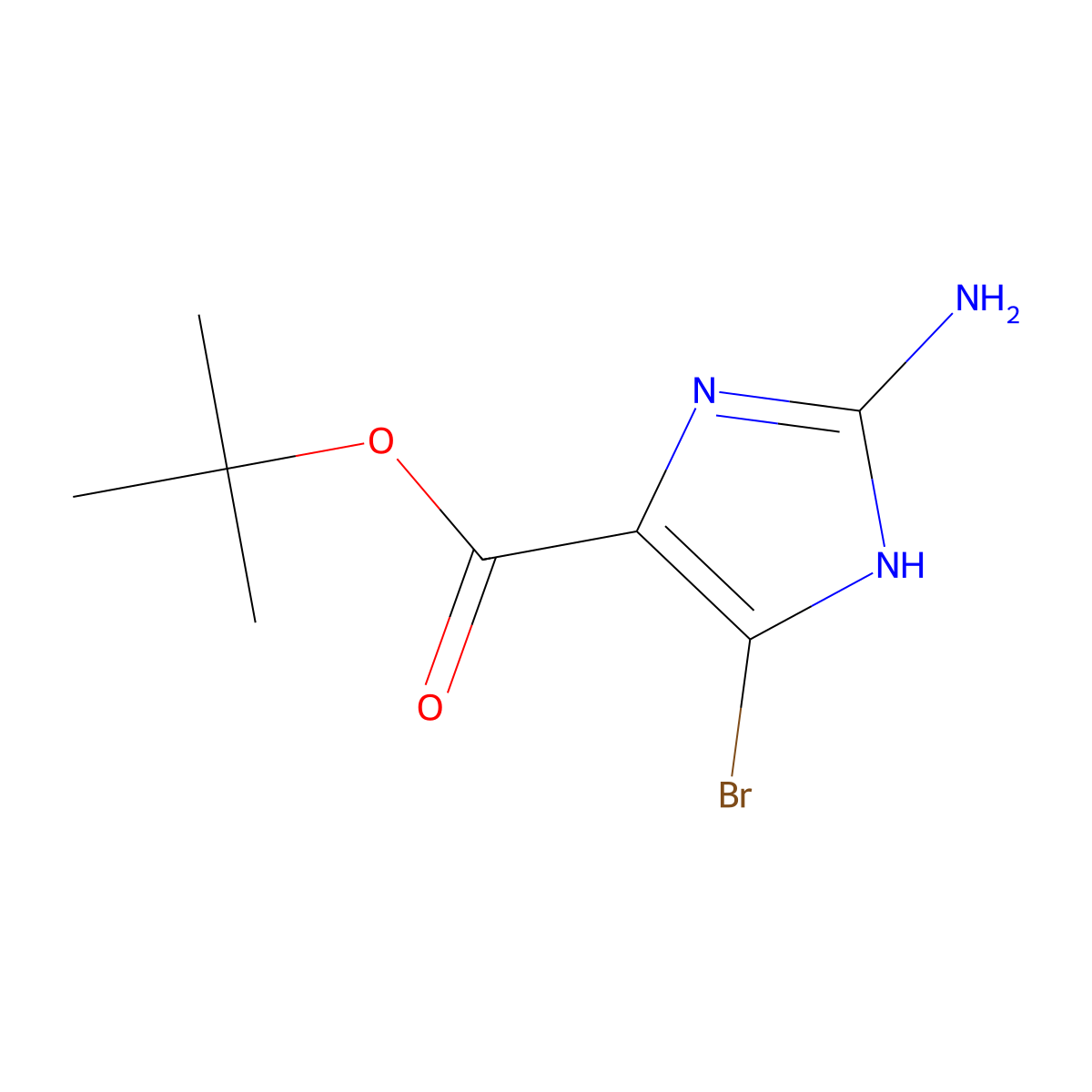 tert-butyl 2-amino-4-bromo-1H-imidazole-5-carboxylate molecular structure, CAS 2248313-52-0