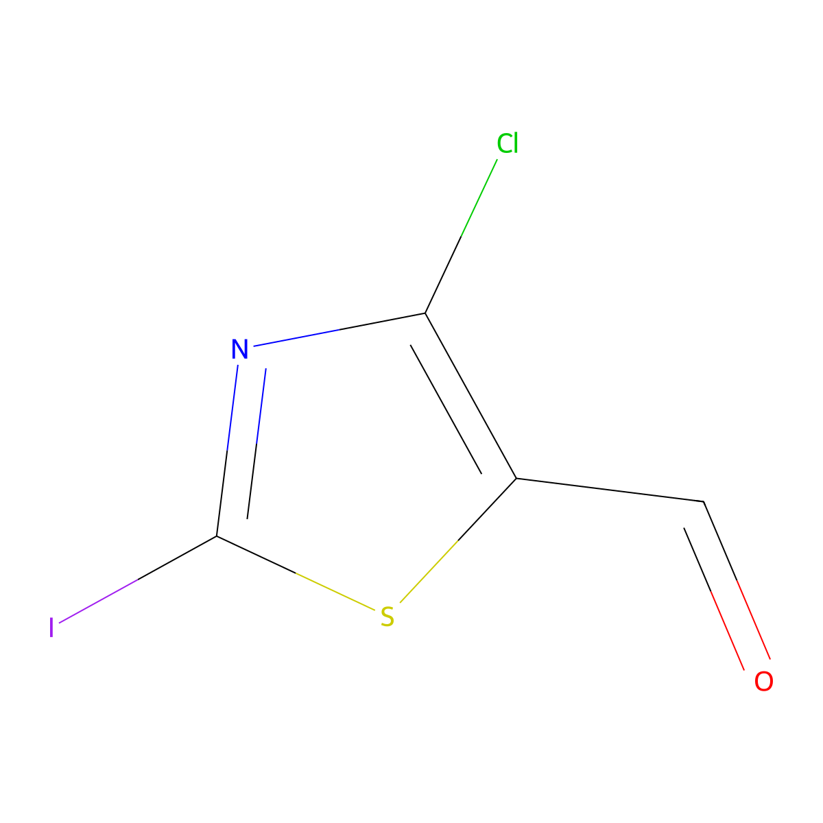 4-Chloro-2-iodo-1,3-thiazole-5-carbaldehyde molecular structure, CAS 2248313-88-2