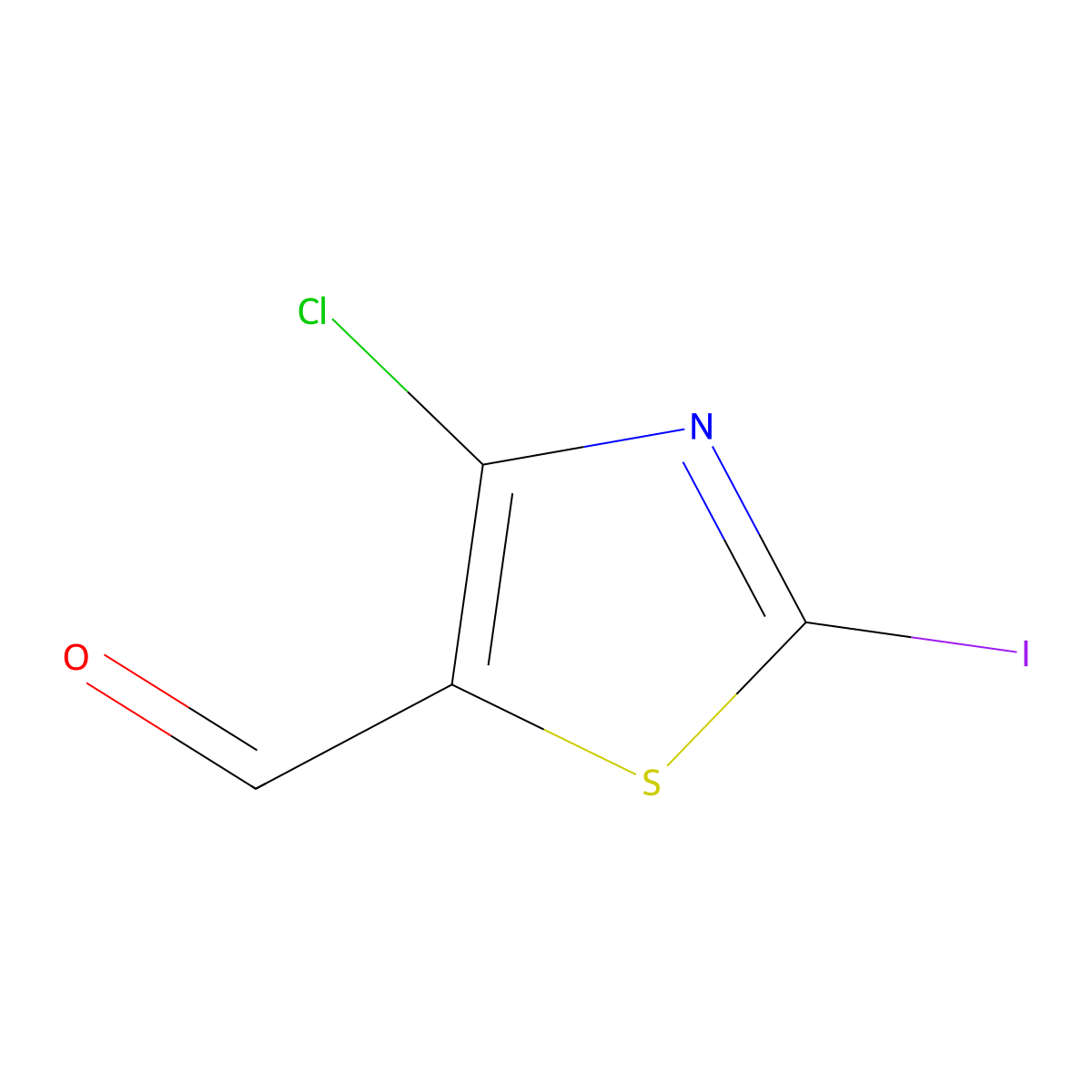4-Chloro-2-iodo-1,3-thiazole-5-carbaldehyde molecular structure, CAS 2248313-88-2