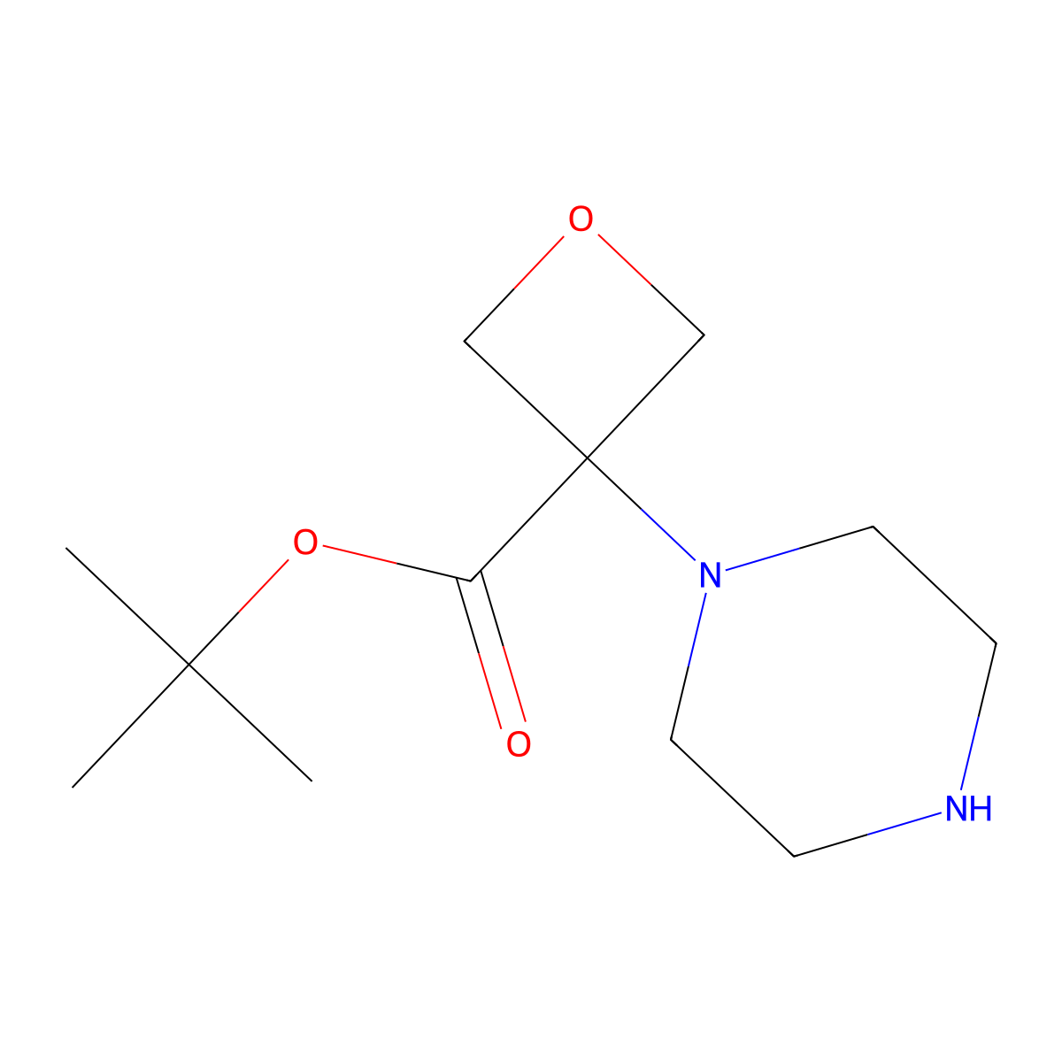 Tert-butyl 3-(piperazin-1-yl)oxetane-3-carboxylate molecular structure, CAS 2248313-89-3