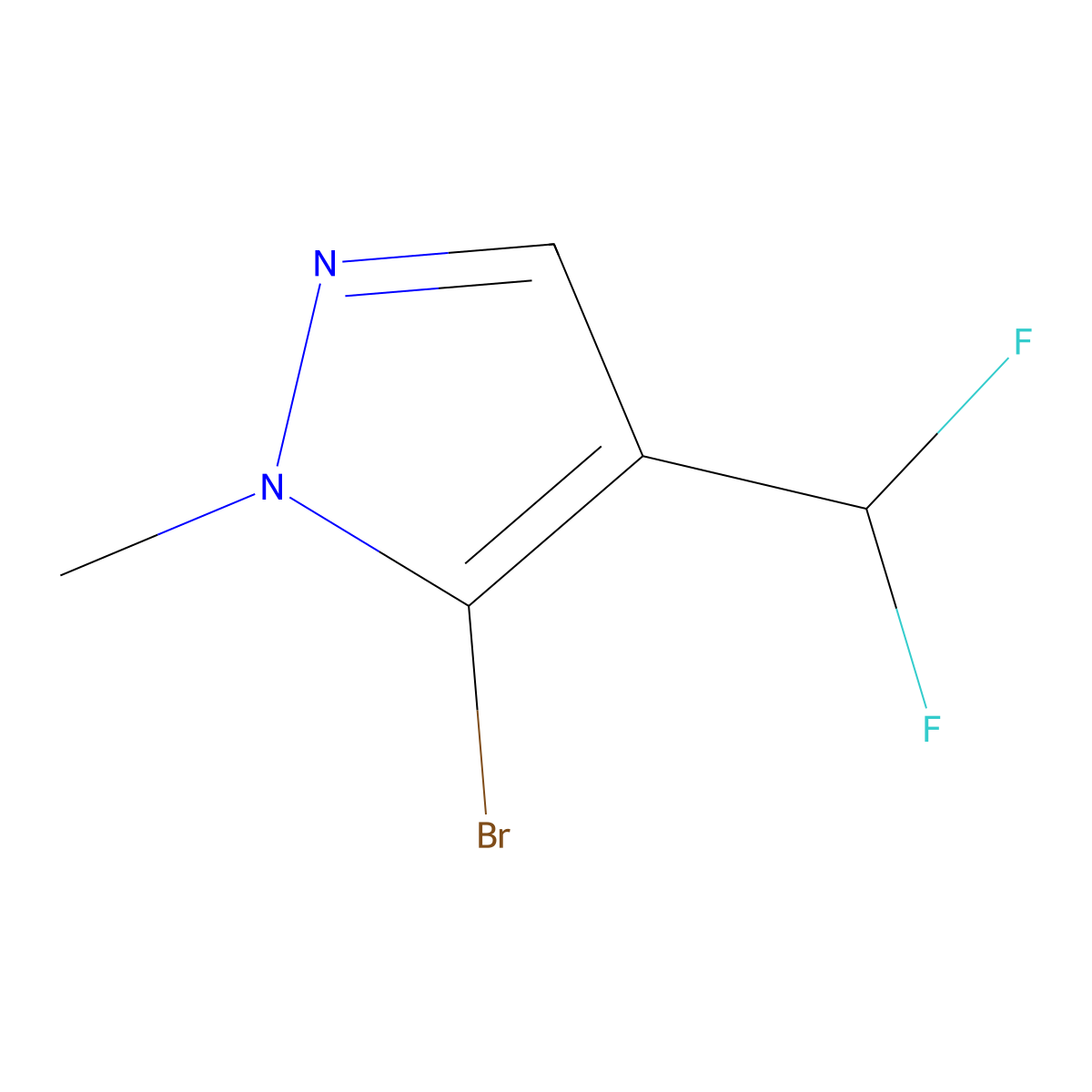5-bromo-4-(difluoromethyl)-1-methyl-1H-pyrazole molecular structure, CAS 2248314-05-6