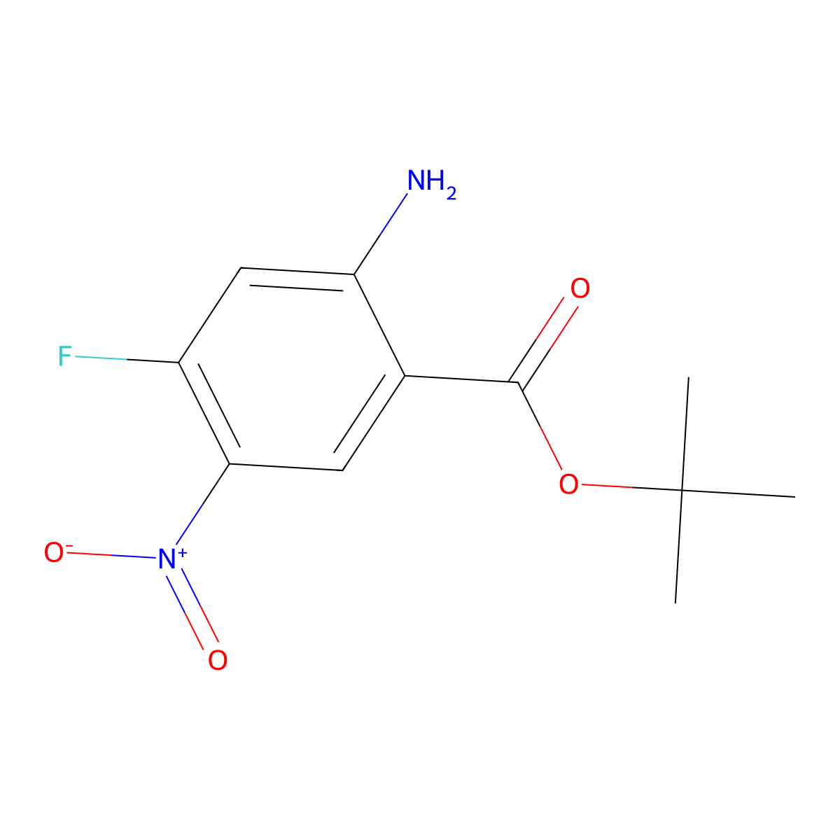 Tert-butyl 2-amino-4-fluoro-5-nitrobenzoate molecular structure, CAS 2248314-52-3