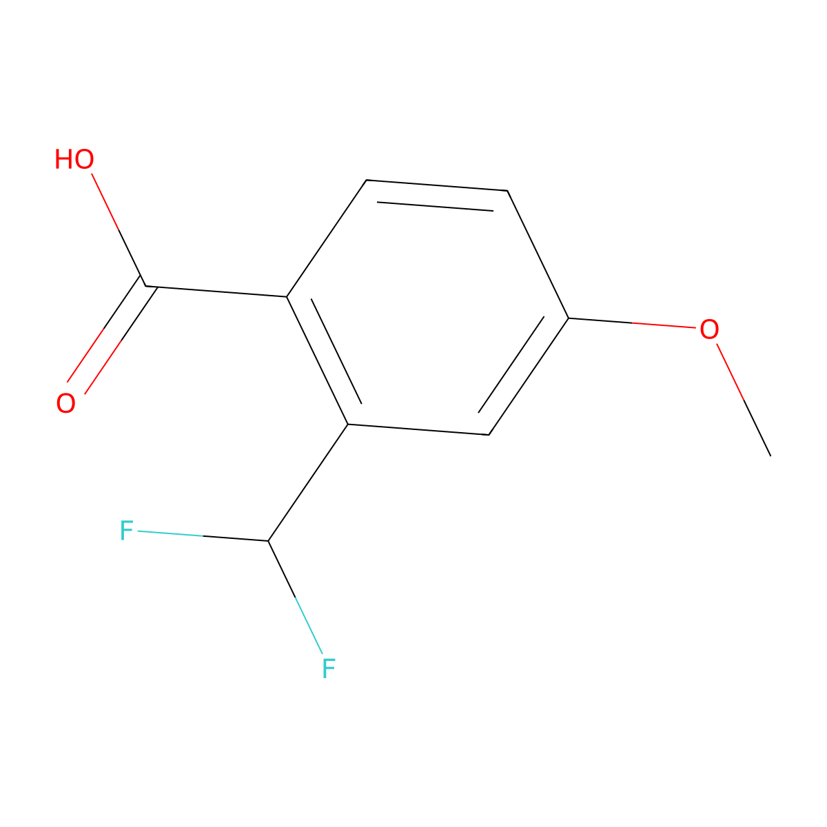 2-(Difluoromethyl)-4-methoxybenzoic acid molecular structure, CAS 2248315-12-8