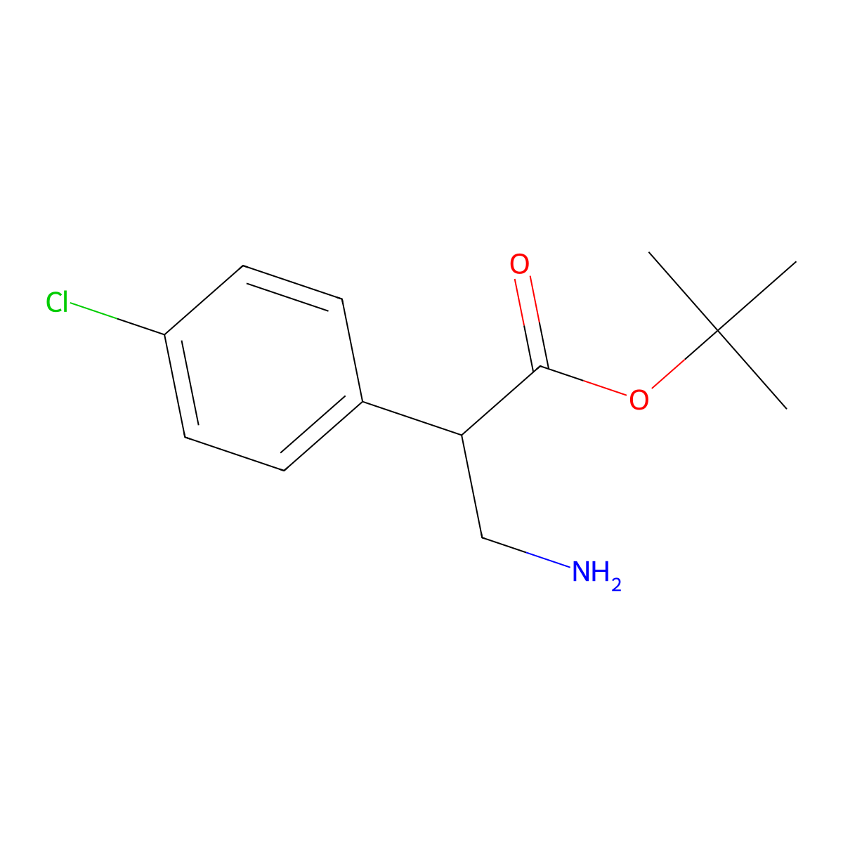Tert-butyl 3-amino-2-(4-chlorophenyl)propanoate molecular structure, CAS 2248315-47-9