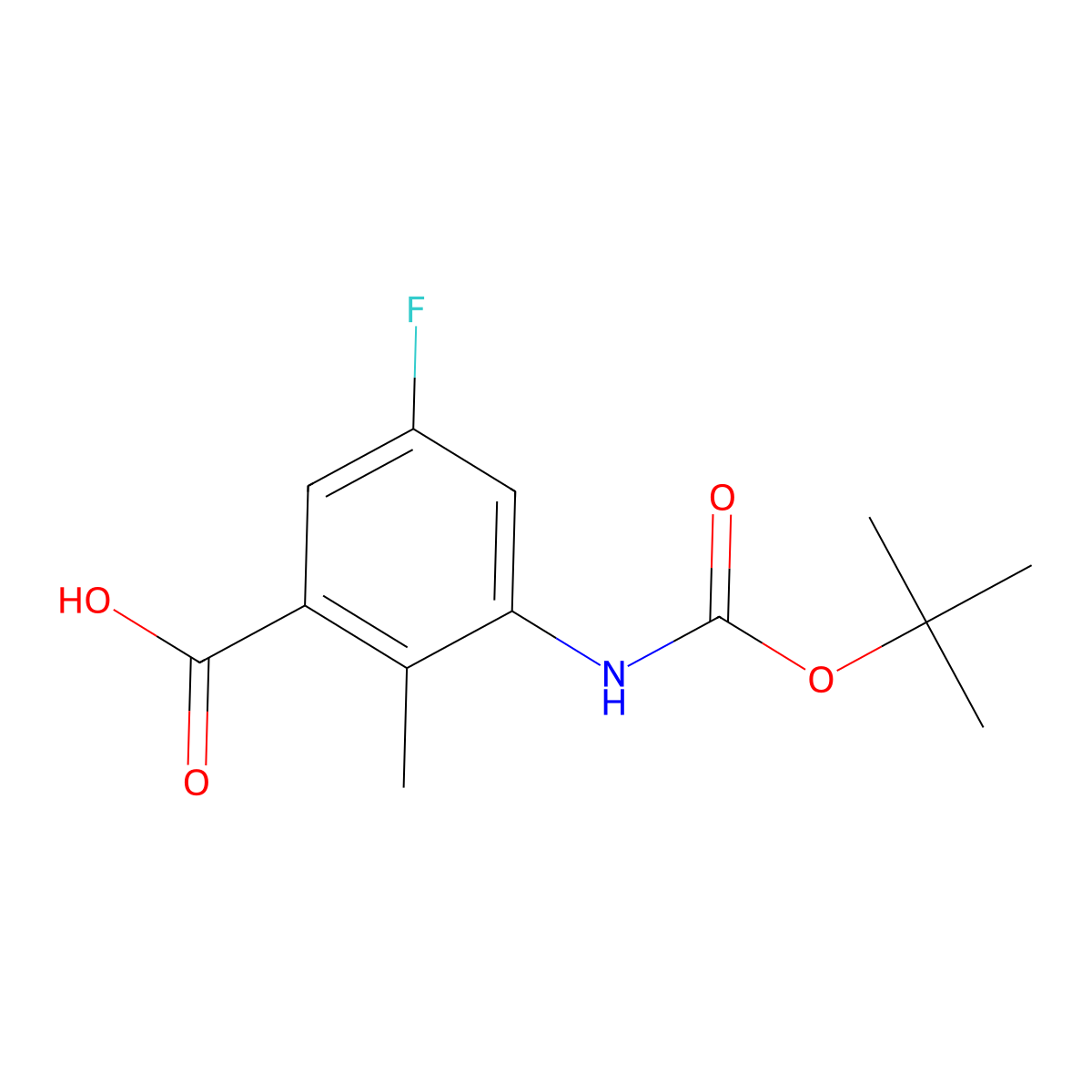3-{[(Tert-butoxy)carbonyl]amino}-5-fluoro-2-methylbenzoic acid molecular structure, CAS 2248315-59-3