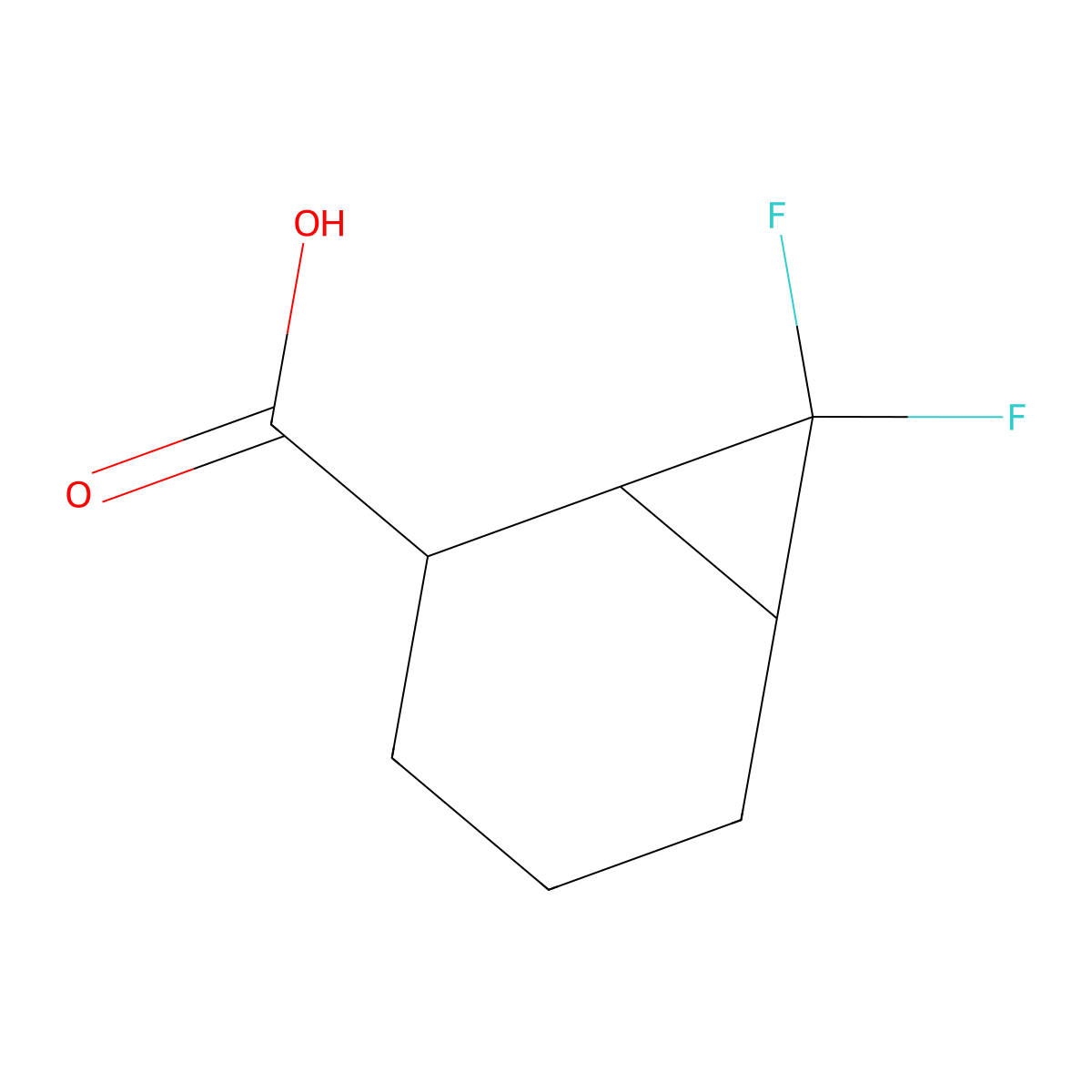 7,7-Difluorobicyclo[4.1.0]heptane-2-carboxylic acid molecular structure, CAS 2248316-21-2