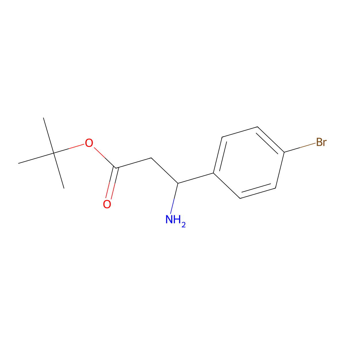 Tert-butyl 3-amino-3-(4-bromophenyl)propanoate molecular structure, CAS 2248316-74-5