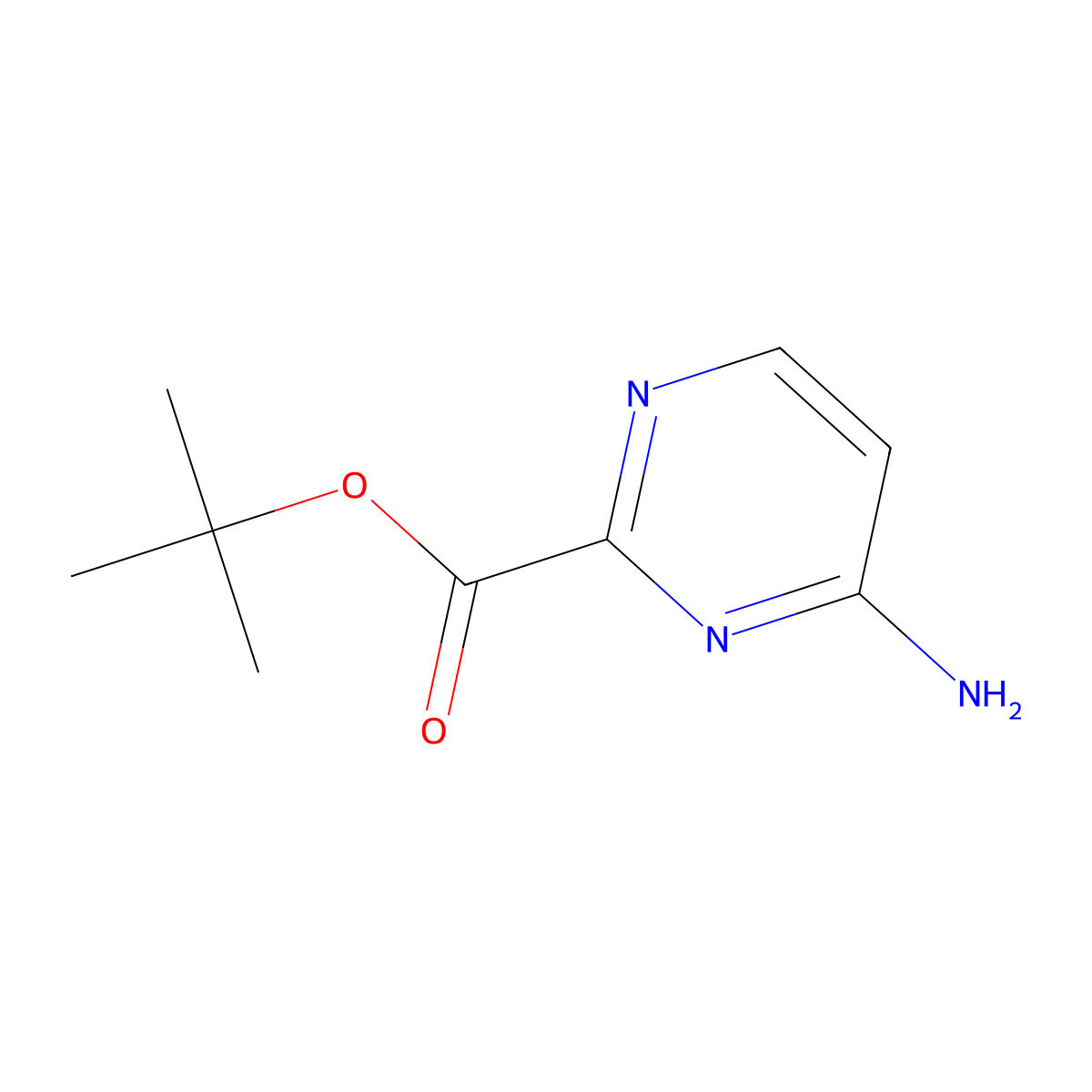 Tert-butyl 4-aminopyrimidine-2-carboxylate molecular structure, CAS 2248316-87-0