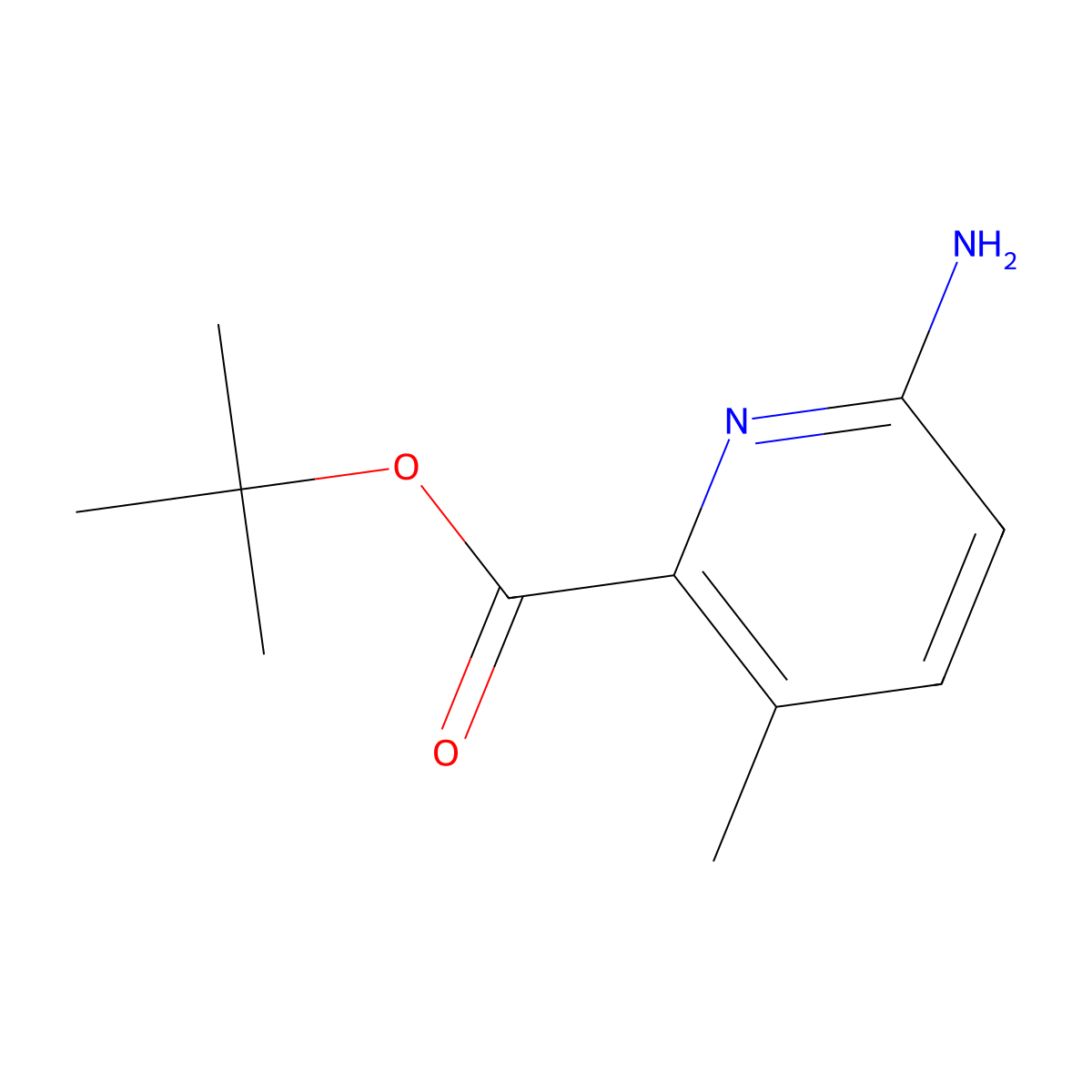 Tert-butyl 6-amino-3-methylpyridine-2-carboxylate molecular structure, CAS 2248316-92-7