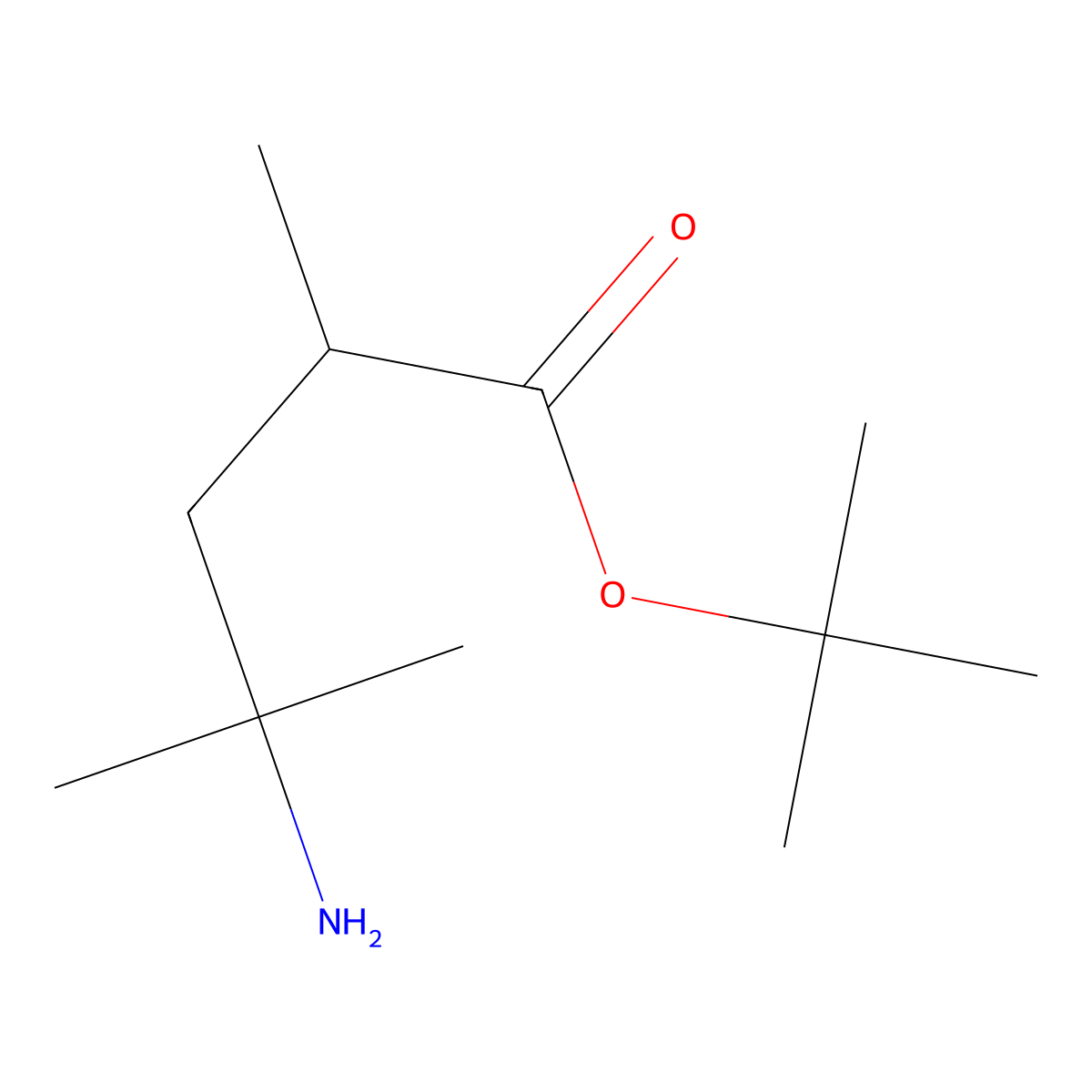 Tert-butyl 4-amino-2,4-dimethylpentanoate molecular structure, CAS 2248317-11-3