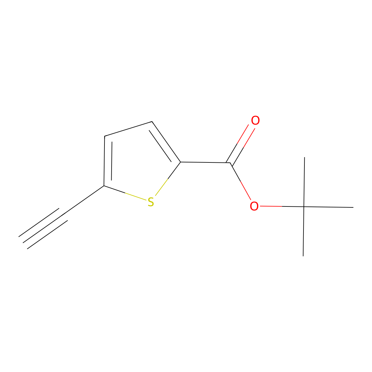 Tert-butyl 5-ethynylthiophene-2-carboxylate molecular structure, CAS 2248317-43-1
