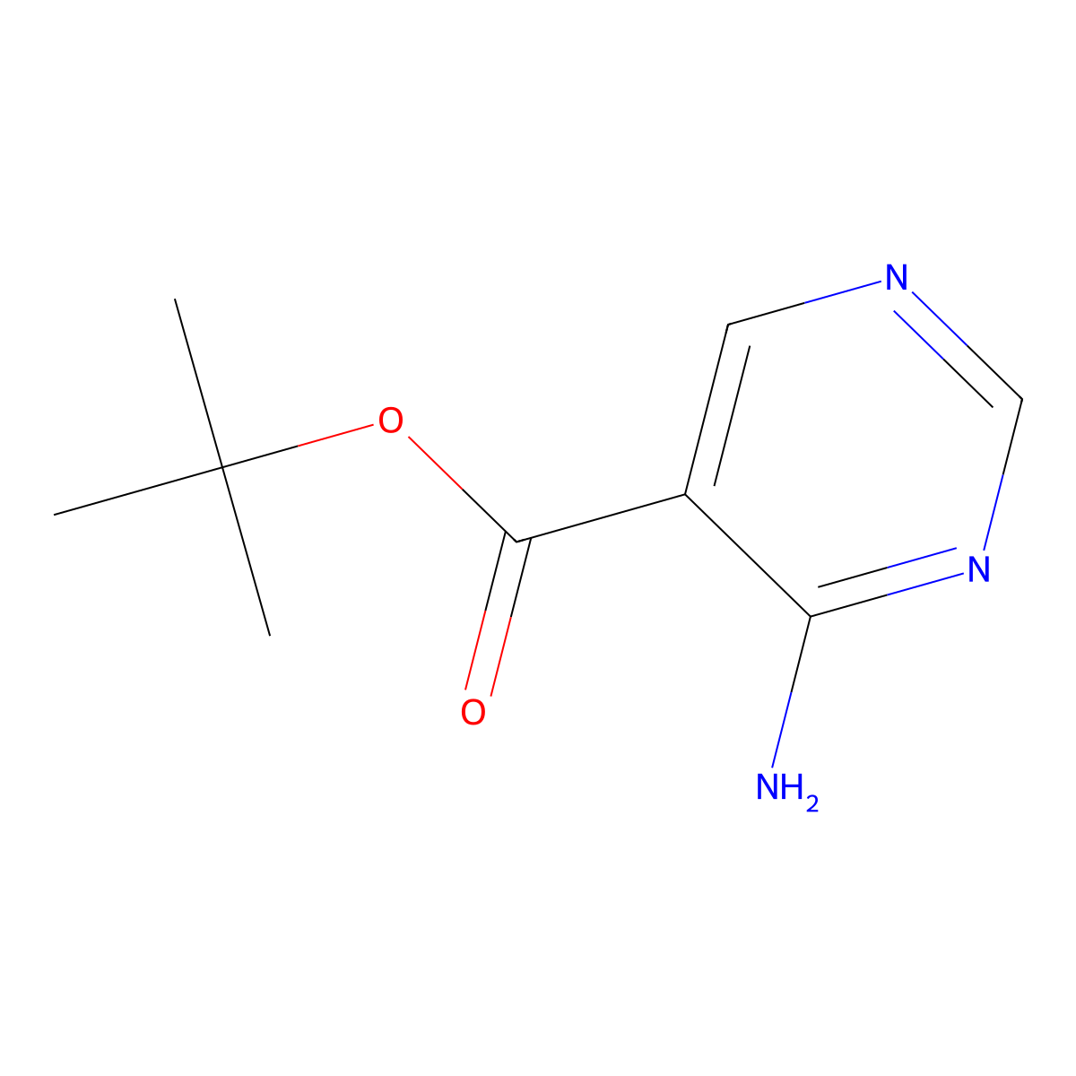 Tert-butyl 4-aminopyrimidine-5-carboxylate molecular structure, CAS 2248317-65-7