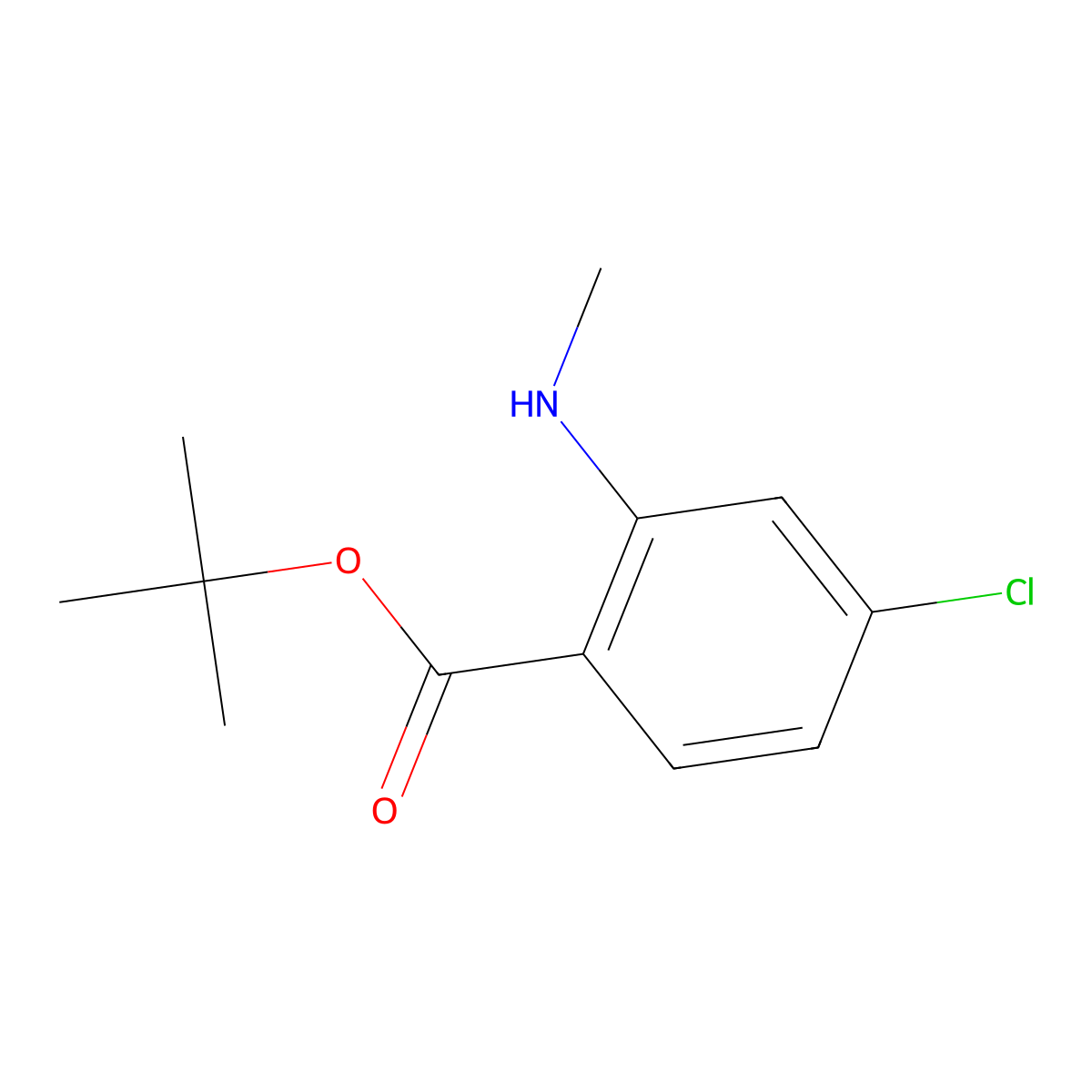 Tert-butyl 4-chloro-2-(methylamino)benzoate molecular structure, CAS 2248317-66-8