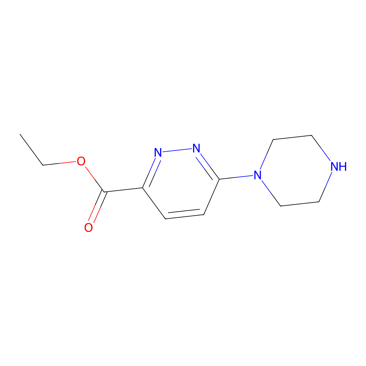 Ethyl 6-(piperazin-1-yl)pyridazine-3-carboxylate molecular structure, CAS 2248317-69-1