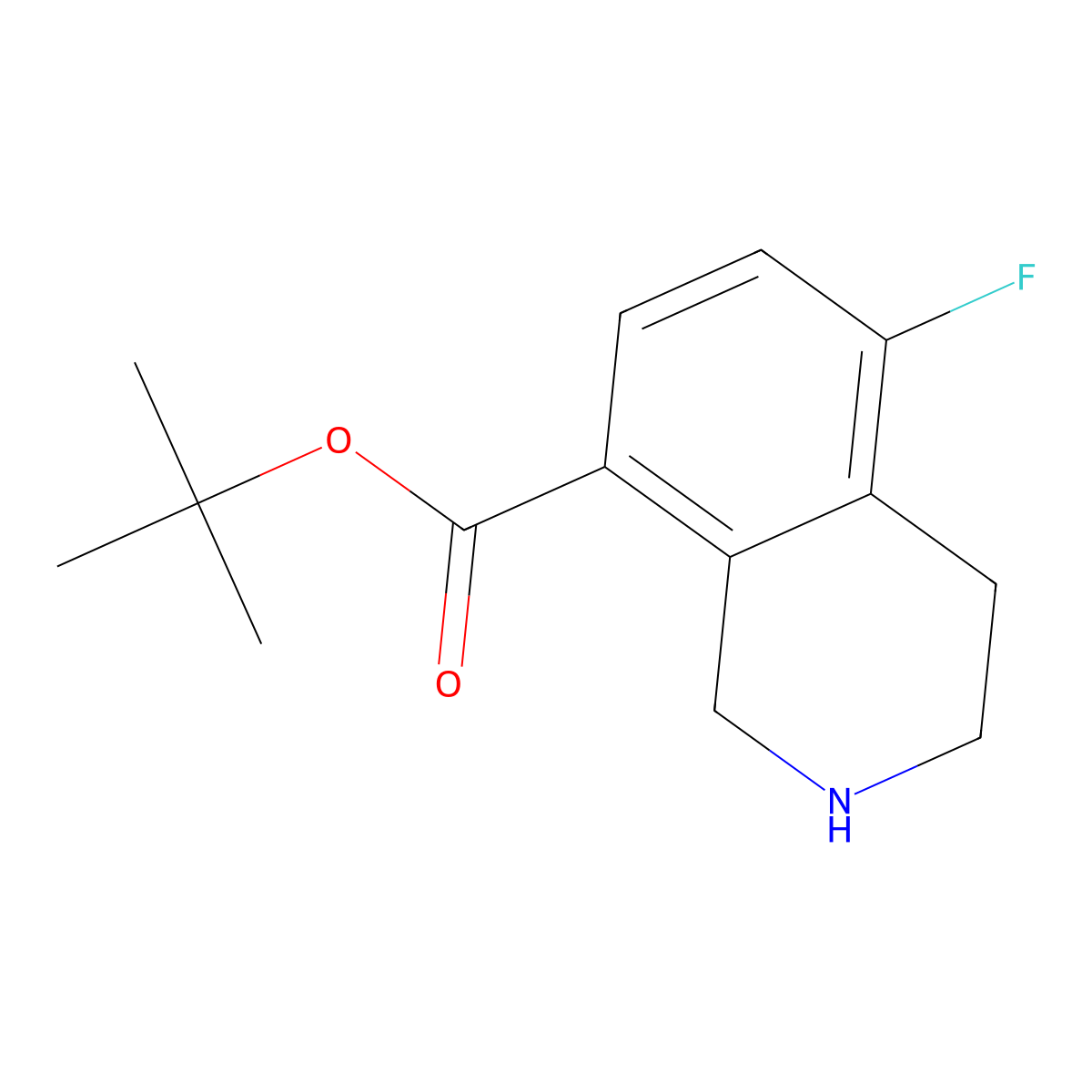 Tert-butyl 5-fluoro-1,2,3,4-tetrahydroisoquinoline-8-carboxylate molecular structure, CAS 2248317-80-6