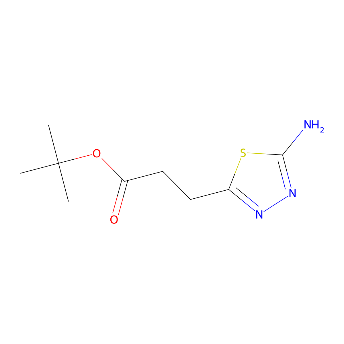 Tert-butyl 3-(5-amino-1,3,4-thiadiazol-2-yl)propanoate molecular structure, CAS 2248317-89-5