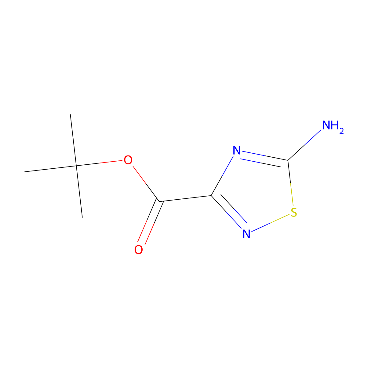 Tert-butyl 5-amino-1,2,4-thiadiazole-3-carboxylate molecular structure, CAS 2248317-94-2