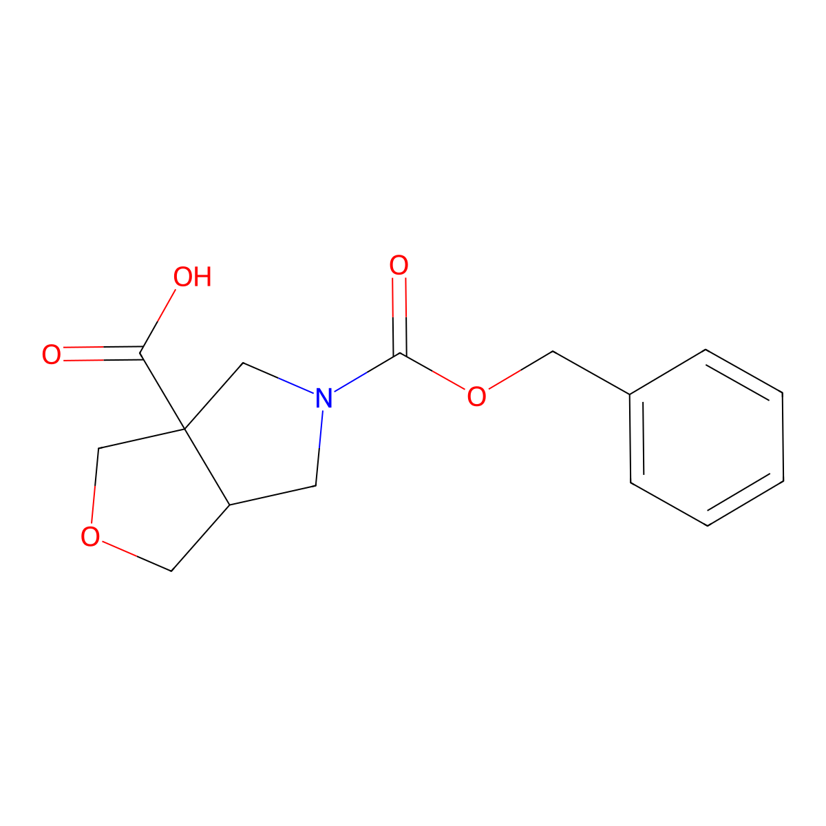 rac-(3aR,6aR)-5-[(benzyloxy)carbonyl]-hexahydro-1H-furo[3,4-c]pyrrole-3a-carboxylic acid molecular structure, CAS 2248318-09-2