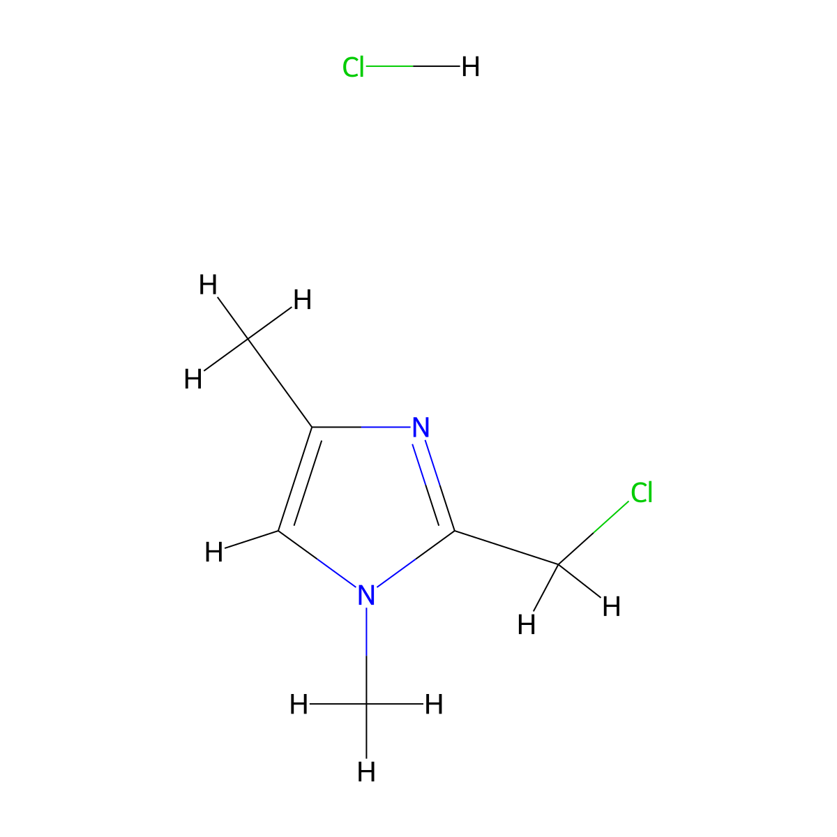 2-(chloromethyl)-1,4-dimethyl-1H-imidazole hydrochloride molecular structure, CAS 2248318-41-2