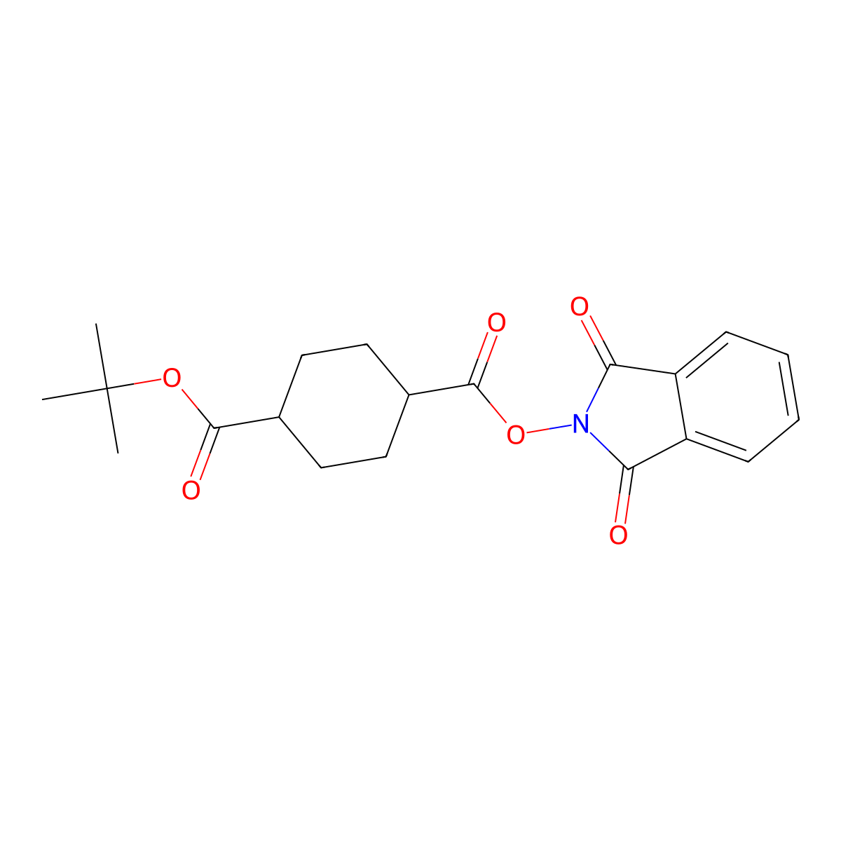 1-tert-butyl 4-(1,3-dioxo-2,3-dihydro-1H-isoindol-2-yl) cyclohexane-1,4-dicarboxylate molecular structure, CAS 2248318-74-1