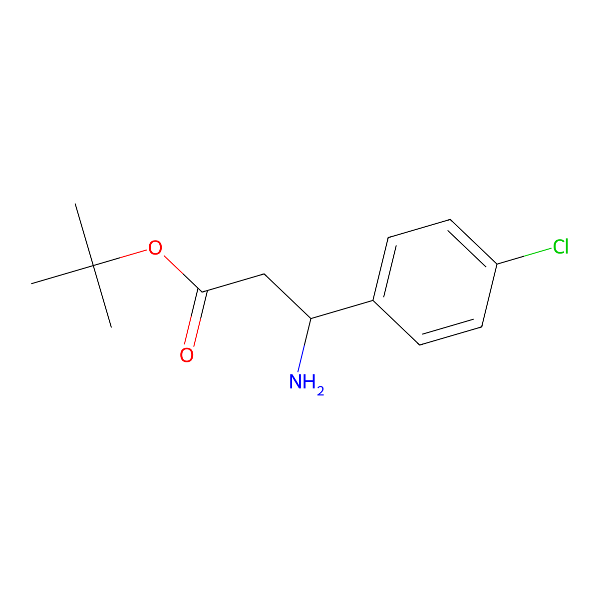 Tert-butyl 3-amino-3-(4-chlorophenyl)propanoate molecular structure, CAS 2248319-02-8