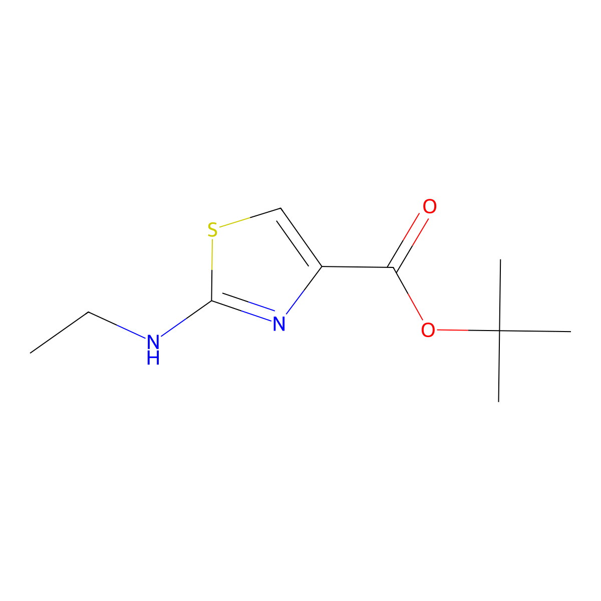 Tert-butyl 2-(ethylamino)-1,3-thiazole-4-carboxylate molecular structure, CAS 2248319-09-5