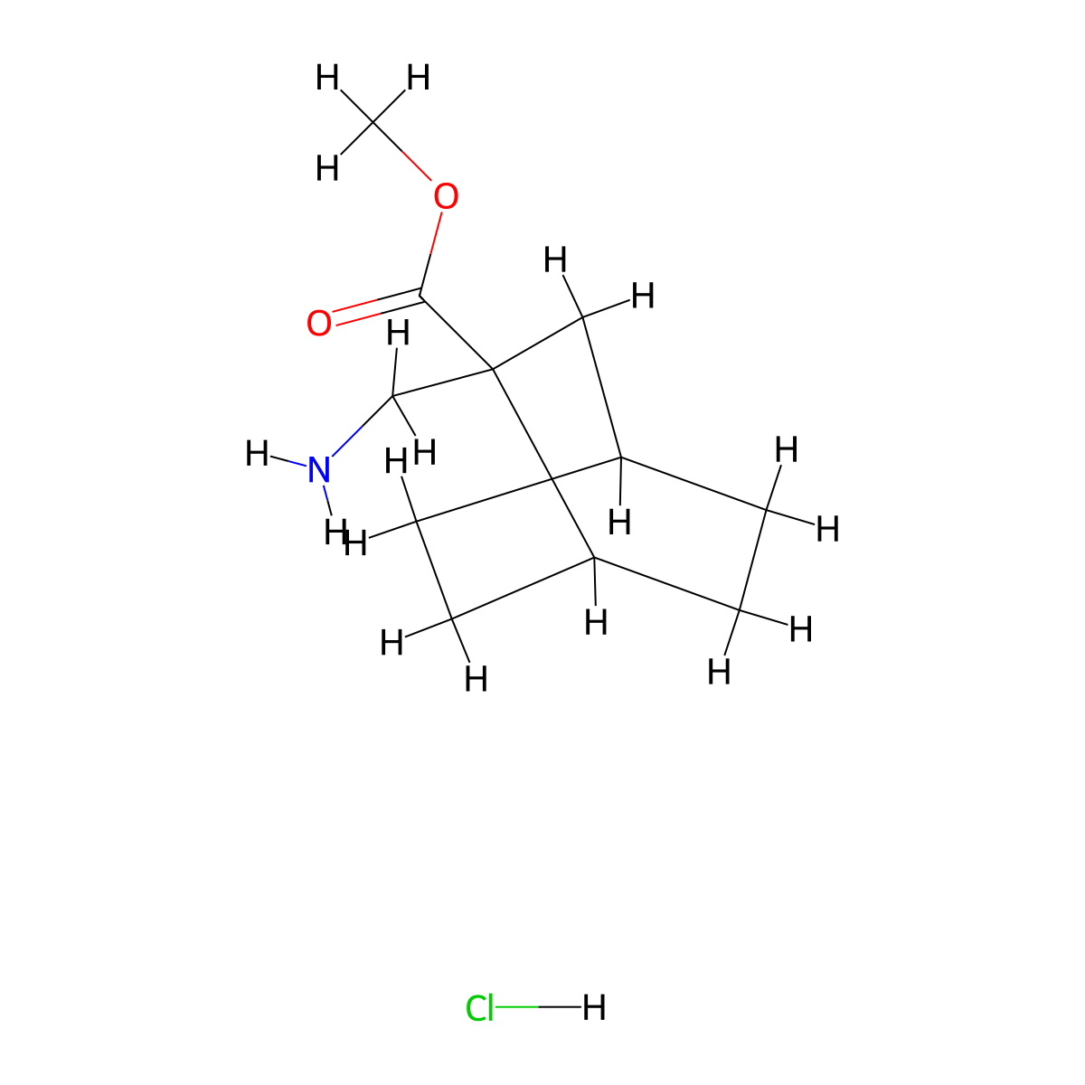 Methyl 2-(aminomethyl)bicyclo(2.2.2)octane-2-carboxylate hydrochloride molecular structure, CAS 2248319-36-8