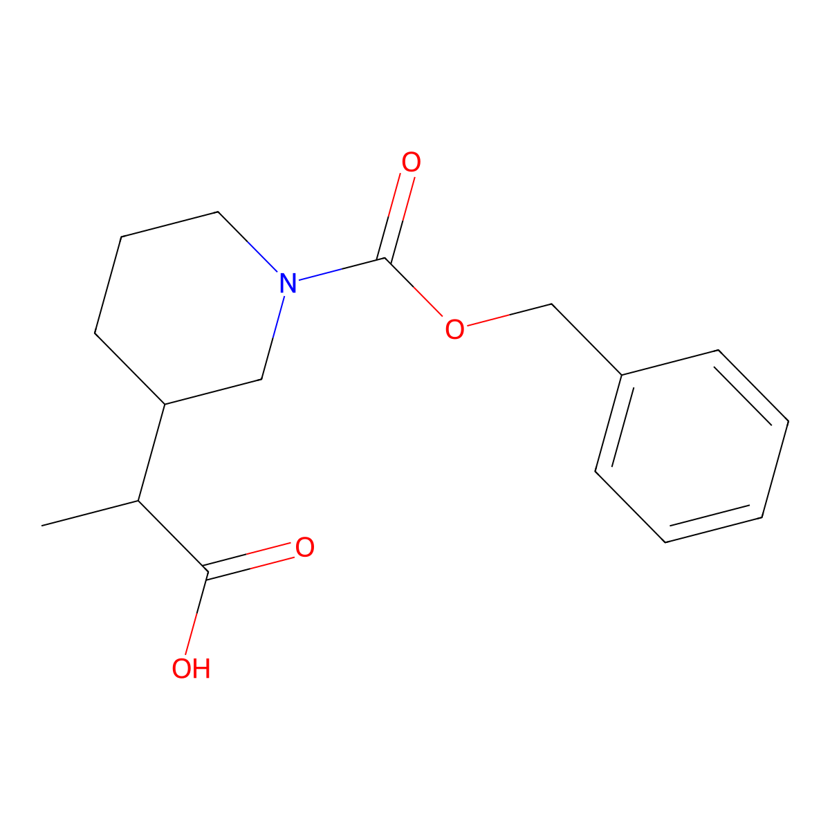2-{1-[(Benzyloxy)carbonyl]piperidin-3-yl}propanoic acid molecular structure, CAS 2248319-47-1