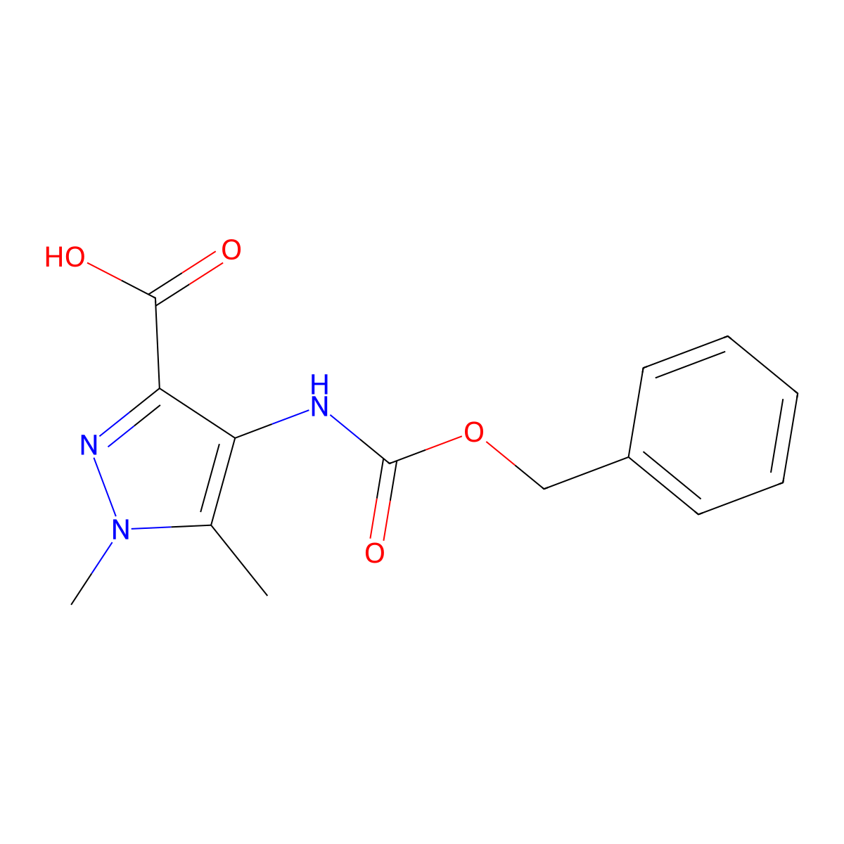 4-{[(benzyloxy)carbonyl]amino}-1,5-dimethyl-1H-pyrazole-3-carboxylic acid molecular structure, CAS 2248319-48-2