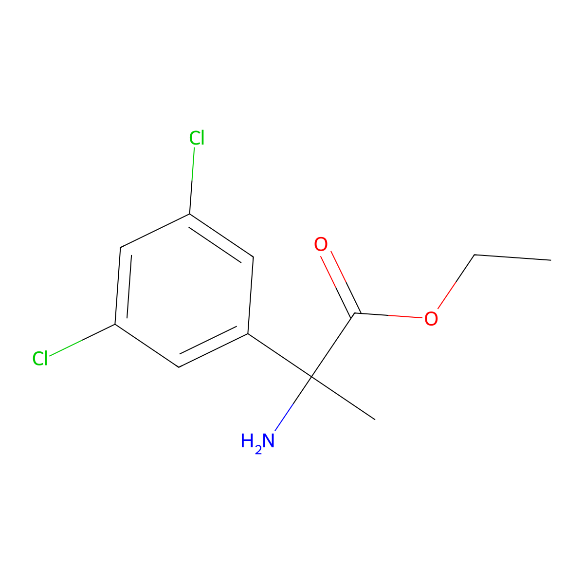 Ethyl 2-amino-2-(3,5-dichlorophenyl)propanoate molecular structure, CAS 2248319-51-7