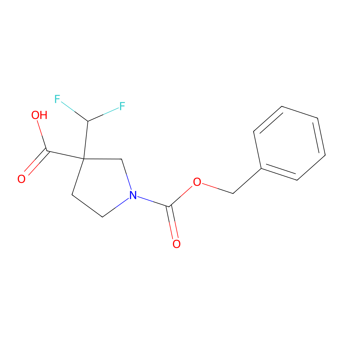 1-[(Benzyloxy)carbonyl]-3-(difluoromethyl)pyrrolidine-3-carboxylic acid molecular structure, CAS 2248319-54-0