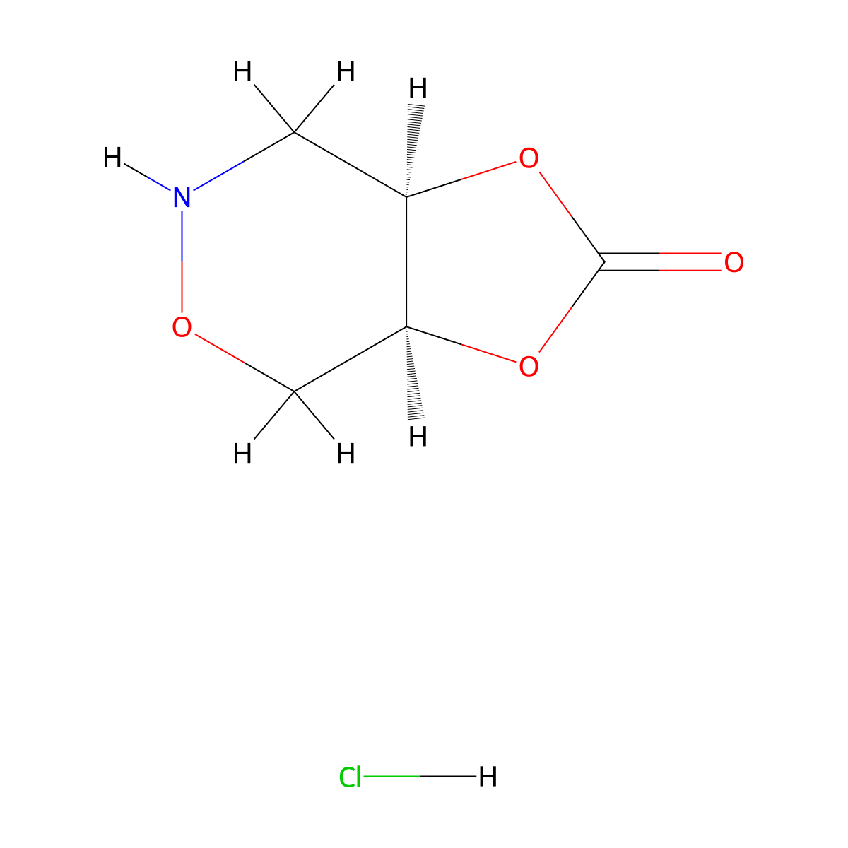 rac-(3aR,7aS)-hexahydro-[1,3]dioxolo[4,5-d][1,2]oxazin-2-onehydrochloride,cis molecular structure, CAS 2248319-74-4