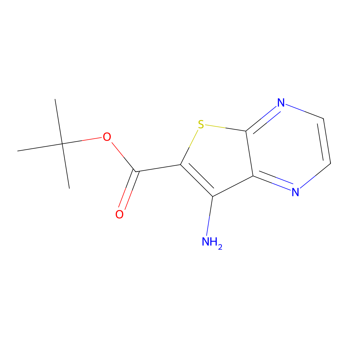 Tert-butyl 7-aminothieno[2,3-b]pyrazine-6-carboxylate molecular structure, CAS 2248320-11-6