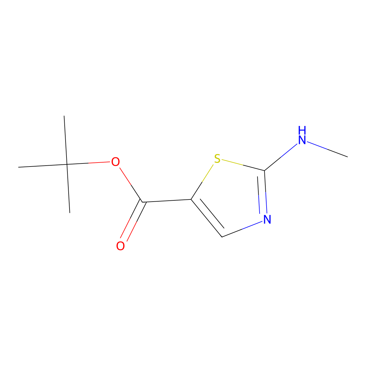 Tert-butyl 2-(methylamino)-1,3-thiazole-5-carboxylate molecular structure, CAS 2248320-26-3