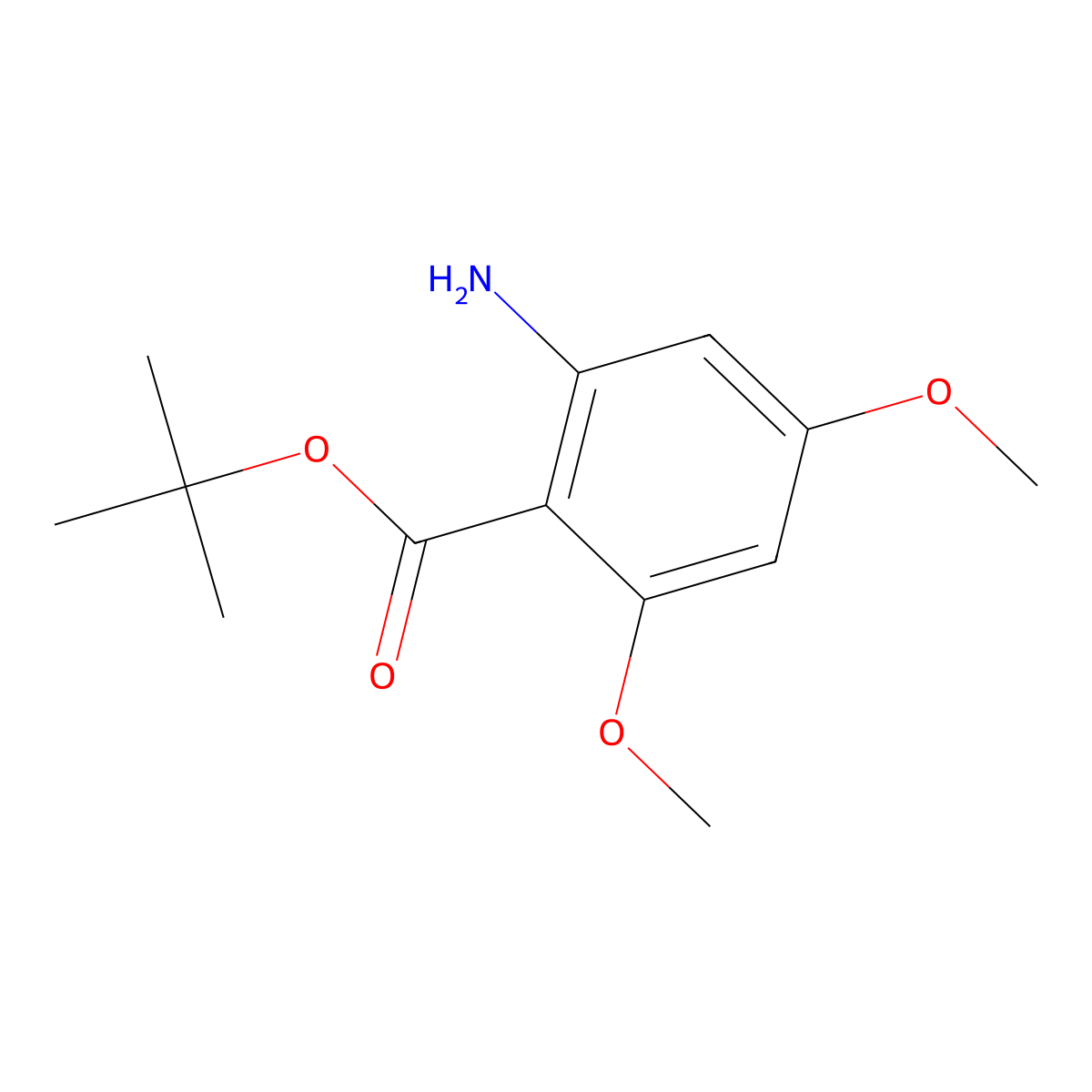 Tert-butyl 2-amino-4,6-dimethoxybenzoate molecular structure, CAS 2248320-77-4