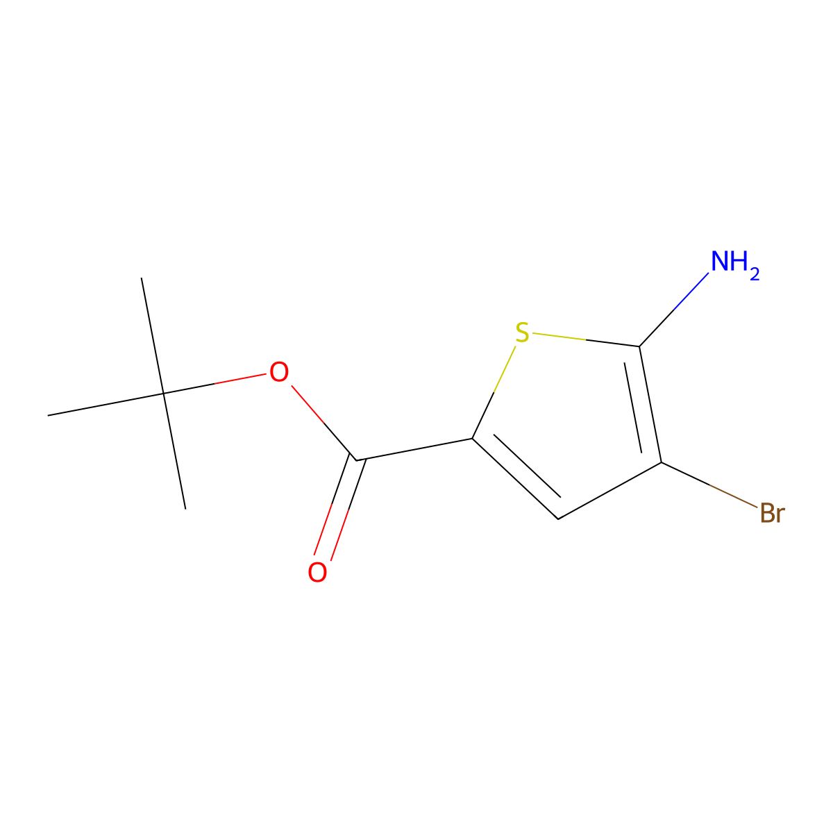 Tert-butyl 5-amino-4-bromothiophene-2-carboxylate molecular structure, CAS 2248320-79-6