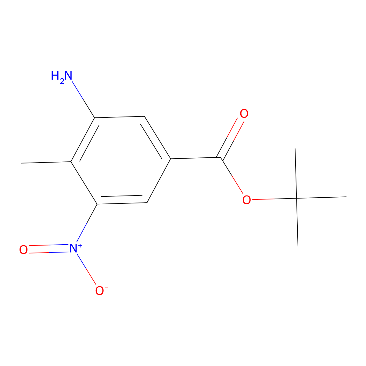 Tert-butyl 3-amino-4-methyl-5-nitrobenzoate molecular structure, CAS 2248321-31-3