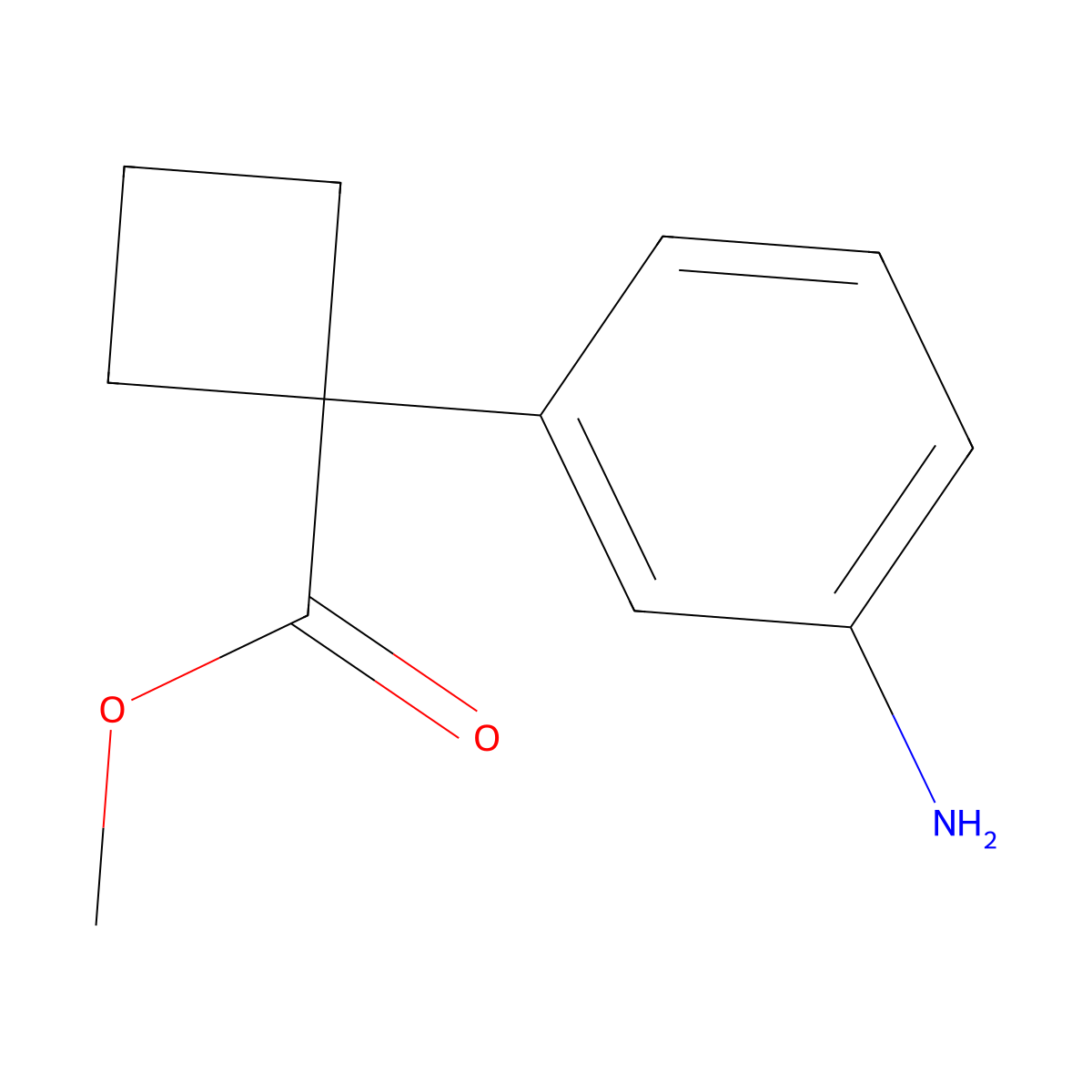 Methyl 1-(3-aminophenyl)cyclobutane-1-carboxylate molecular structure, CAS 2248321-46-0