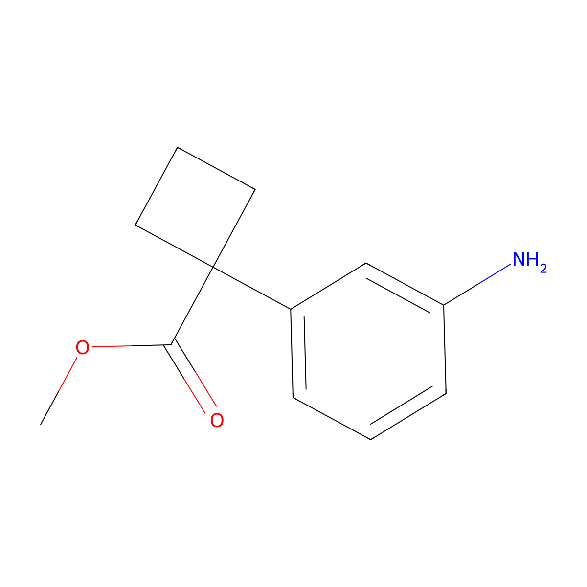 Methyl 1-(3-aminophenyl)cyclobutane-1-carboxylate molecular structure, CAS 2248321-46-0