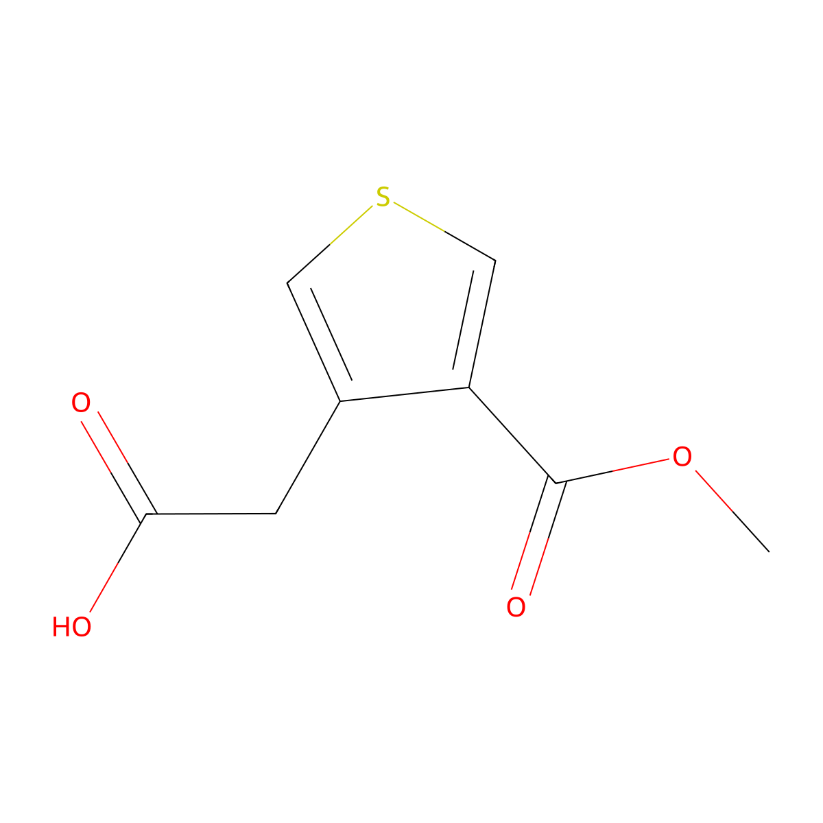 2-(4-Methoxycarbonylthiophen-3-yl)acetic acid molecular structure, CAS 2248321-52-8