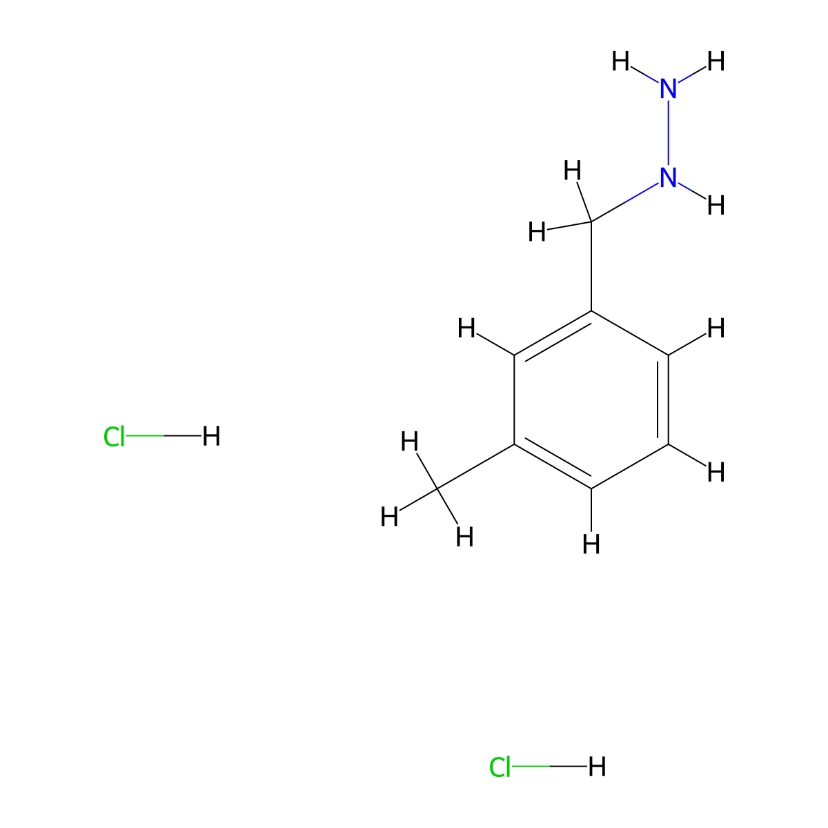 [(3-Methylphenyl)methyl]hydrazine dihydrochloride molecular structure, CAS 2248321-55-1
