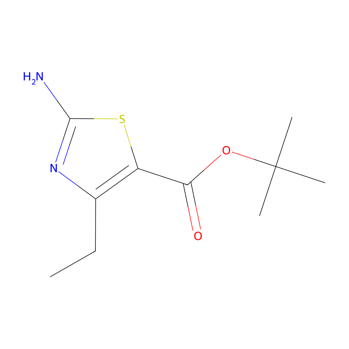 Tert-butyl 2-amino-4-ethyl-1,3-thiazole-5-carboxylate molecular structure, CAS 2248321-59-5