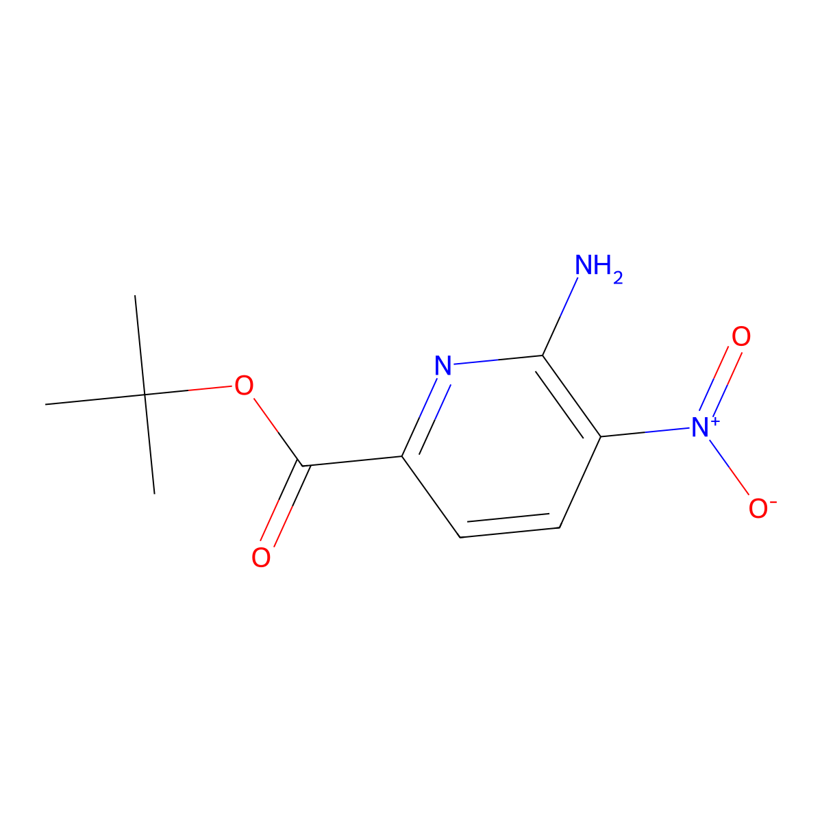 Tert-butyl 6-amino-5-nitropyridine-2-carboxylate molecular structure, CAS 2248321-62-0